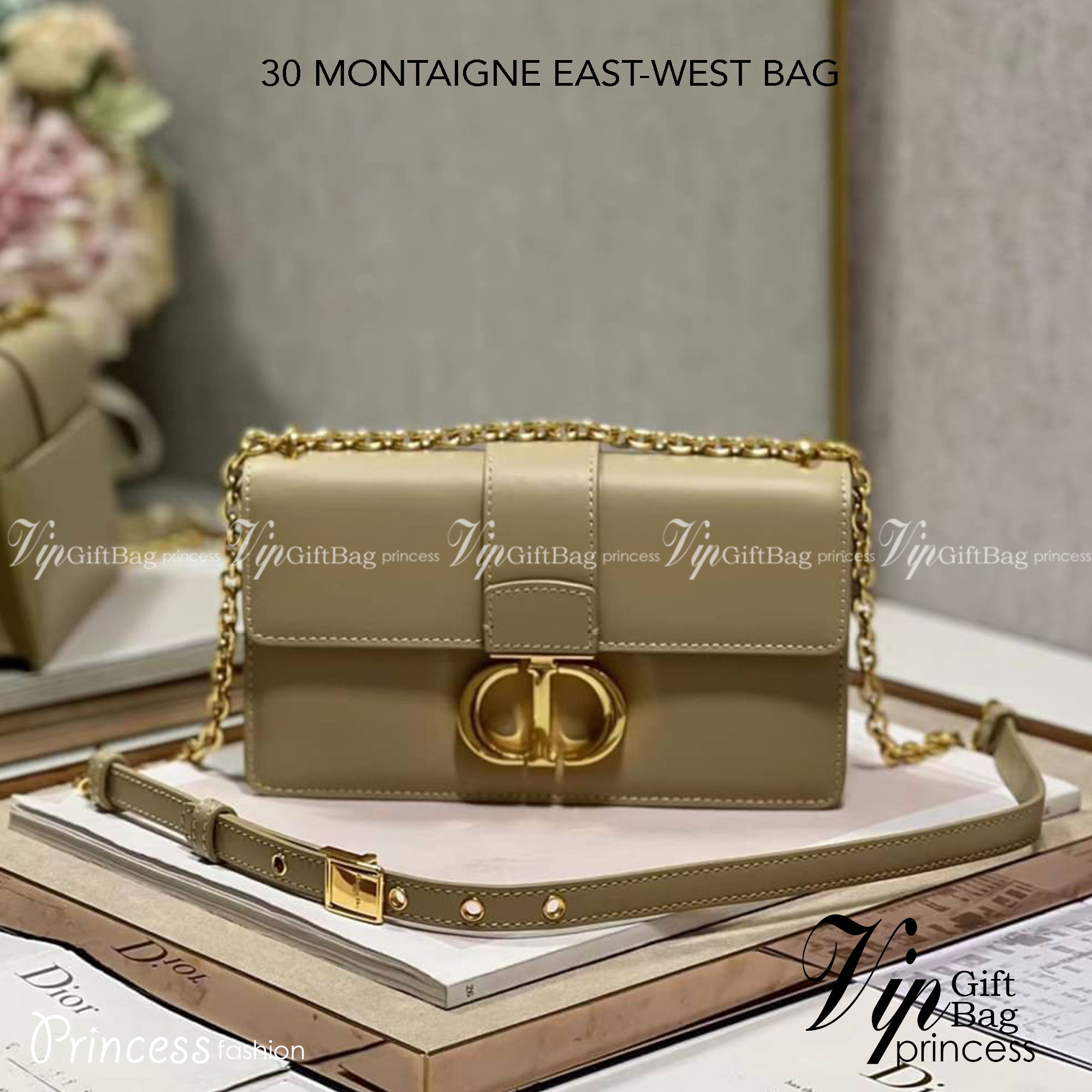 DIOR 30 MONTAIGNE EAST-WEST BAG WITH CHAIN เกรดเทพออริจินอล หนังแท้ งานดีสุด ภาพถ่ายจากงานขายจริง ใช้งานต่างประเทศได้