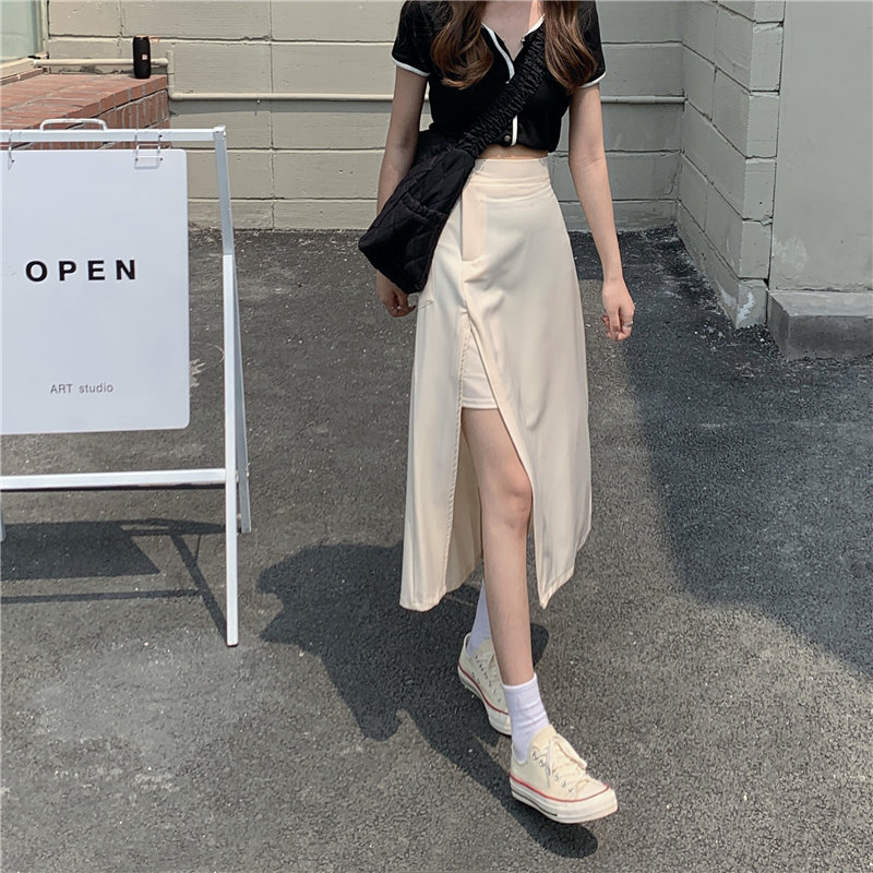 พร้อมส่ง 🥣 Sivan skirt กระโปรงตัวยาวซ้อนสองชั้นผ่าข้าง (IN37006)