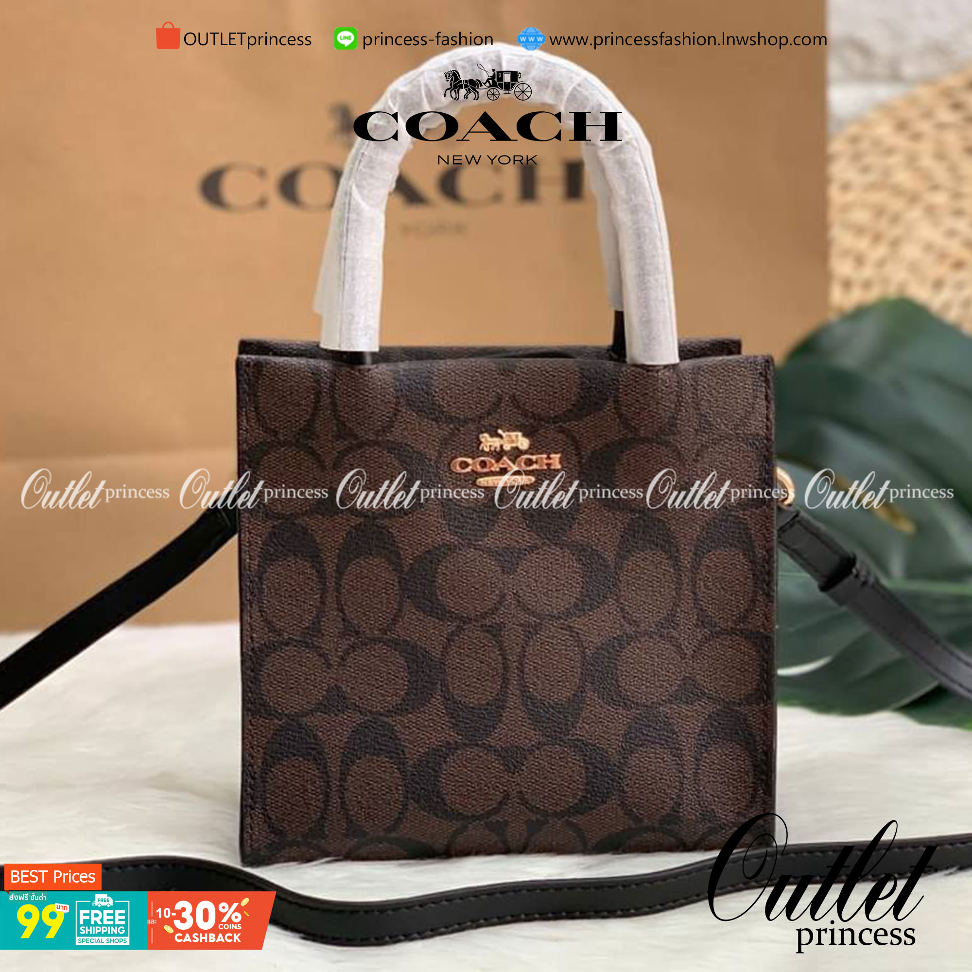 COACH MINI CALLY CROSSBODY IN SIGNATURE ((3599, 2184, 5693, 2134, 2183)) พร้อมส่งที่ไทยทันที! กระเป๋าสะพายครอสบอดี้ร์ กระเป๋าครอสบอดี้โท้ทมินิไซส์ รุ่นใหม่สุดฮอต!! ใบจริงคือน่ารักม้ากกกก!! สวยอยู่ทรง น่ารักน่าใช้ ทรงTote ปากกระเป๋าเปิดปิดแบบแม่เหล็ก ภายใน