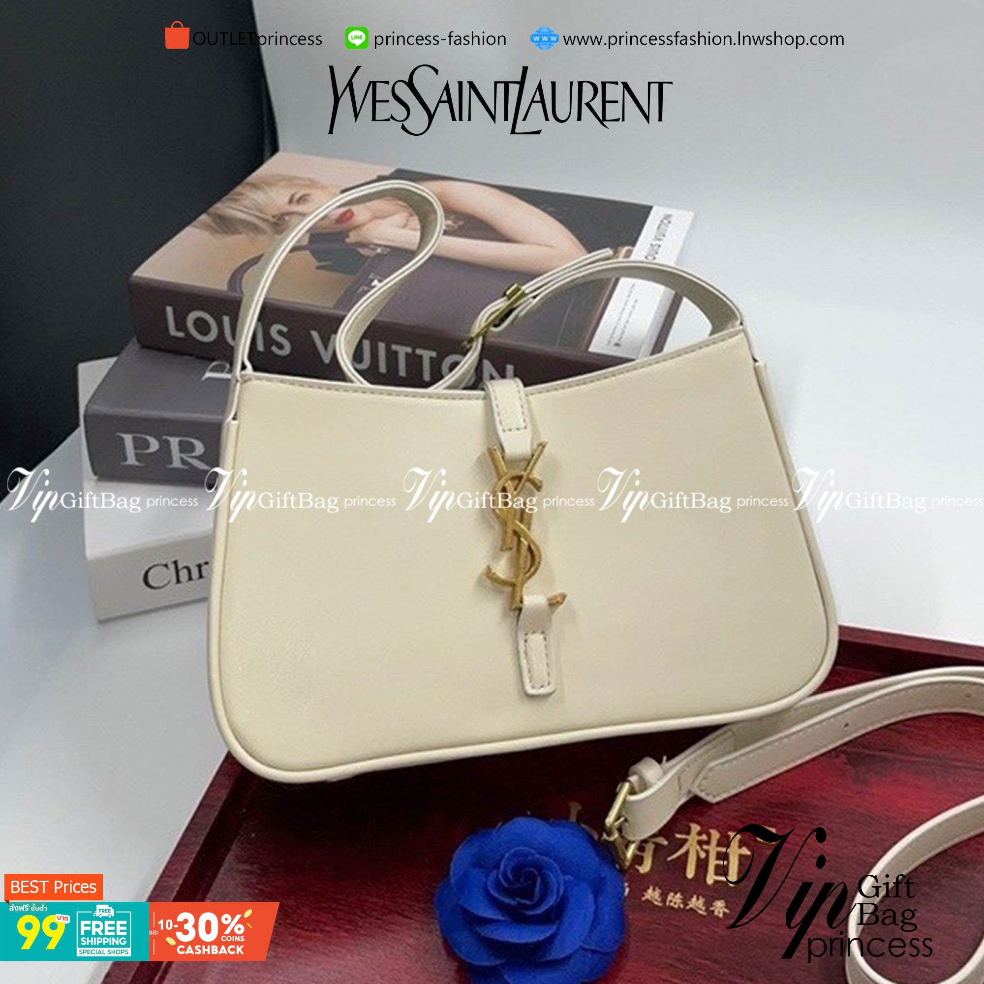 YSL Le 5 à 7 Leather Hobo Bag รุ่นยอดนิยม รที่สาวๆ ตามหา งานสวยหรู กระเป๋าสะพายไหล่ ดีไซน์อยู่ทรง คลาสสิคแฝงความหรูด้วยโลโก้สีทองอร่ามโดดเด่น วัสดุหนังเรียบ สาวๆที่รออยู่ต้องรีบจัด รีบมีเป็นของตัวเองกันน้า ราคาสุดคุ้มที่นี่ที่เดียวจ้า