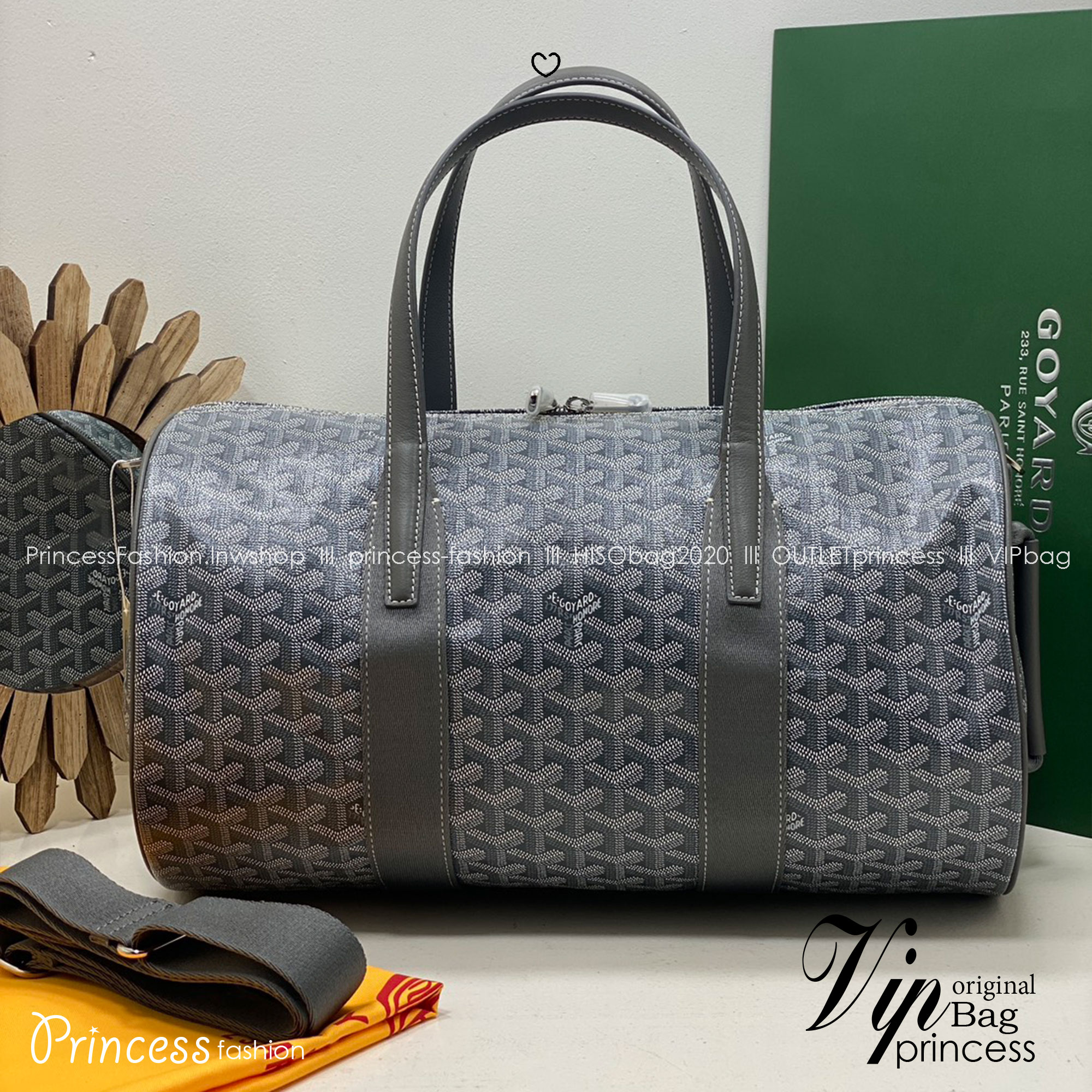 ORI หนังแท้ | Goyard Barrel 40 Sports Bag กระเป๋าสะพายทรง Keepall ใบใหญ่ ดีไซน์สปอร์ต ภายในโล่งกว้าง จุของได้เยอะ มีหูจับด้านบน เพิ่มฟังชั่นหูหิ้วด้านข้าง สะดวกใช้งาน