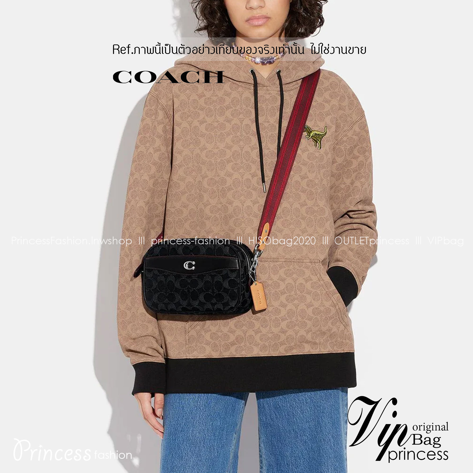 COACH CE744 CAMERA BAG IN SIGNATURE DENIM กระเป๋าสะพายข้างรูปทรงสวยคลาสสิค BLACK MULTI เกรดท็อปออริ เกรดดีสุด สลับแท้ 1:1