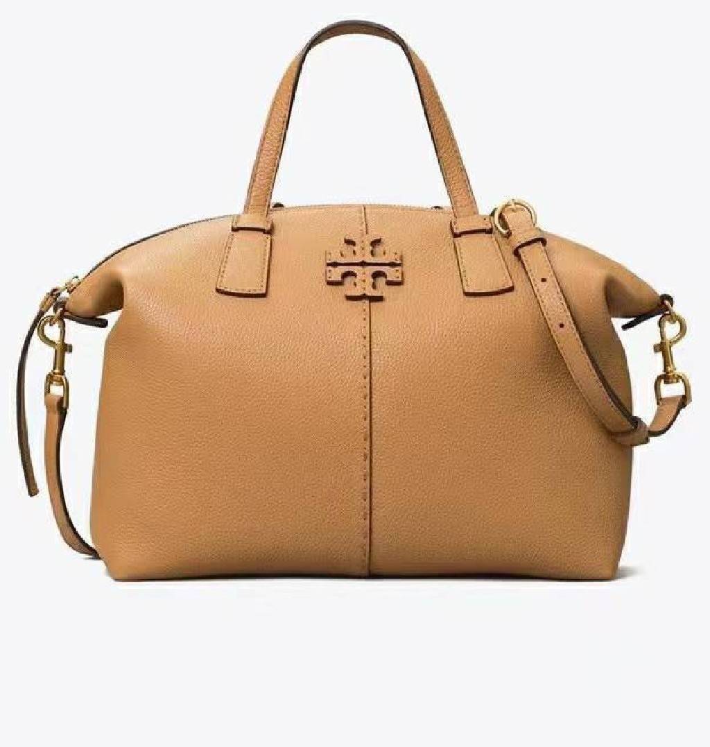 Tory Burch McGraw Top-Zip Satchel bag กระเป๋าสะพาย Crossbody ใบใหญ่ ทรงสวยสุดฮิต รุ่นใหม่ มาแรงที่สุดในตอนนี้!! วัสดุหนังแท้ สัมผัสนุ่มมือ หนังสวยสุดๆ