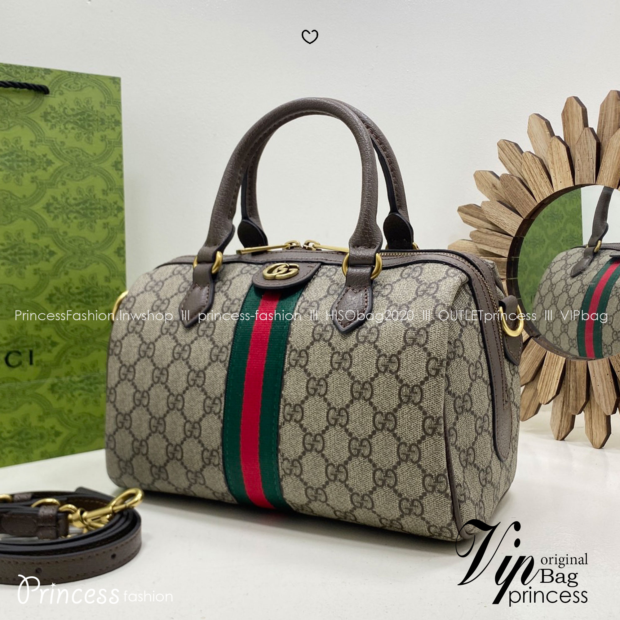 GUCCI GG Ophidia small top handle bag กระเป๋าถือทรงหมอนสวยคลาสสิค ดีไซน์แถบคาดโดดเด่น สวย หรู หูจับในตัวใช้สะดวก