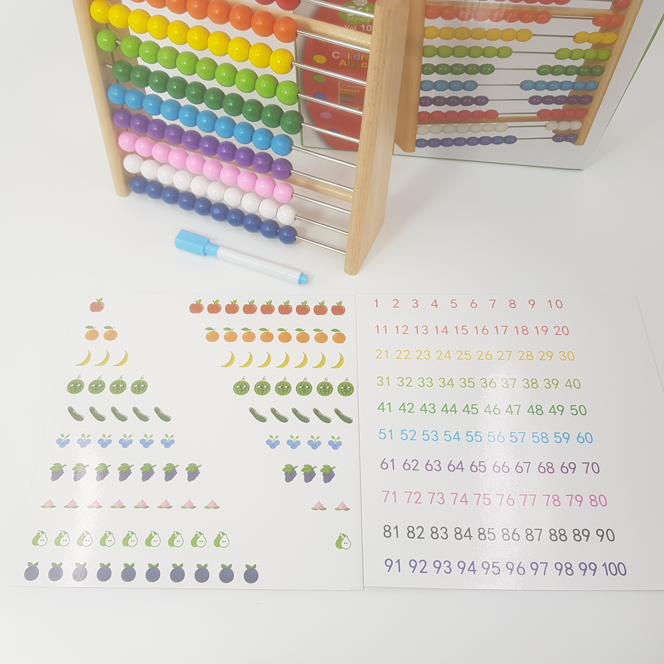 ลูกคิด10หลักแนวตั้งขาตั้งไม้