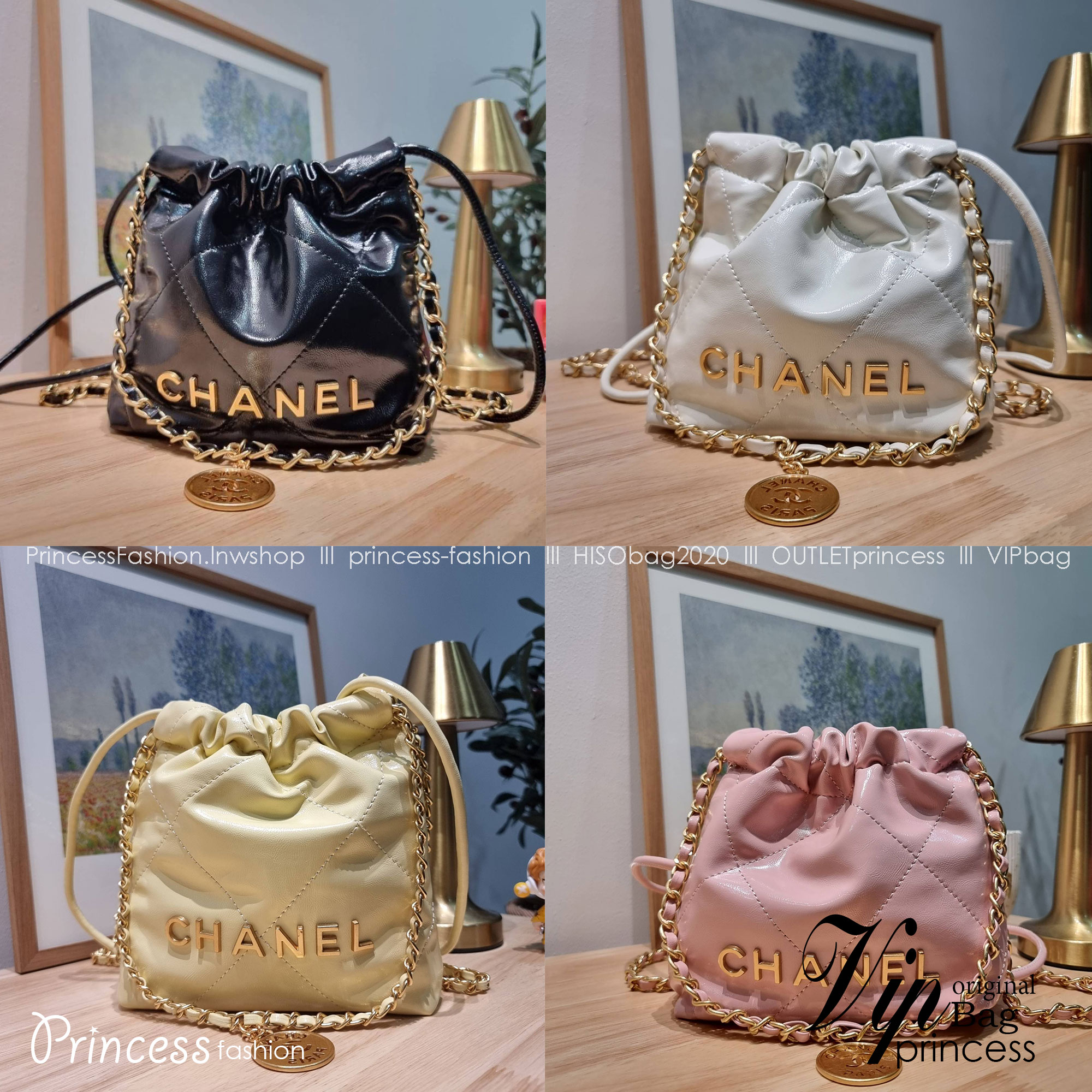Chanel 22 mini bag / CHANEL 22 MINI HANDBAG พร้อมส่ง 4 สี กระเป๋าสะพาย ดีไซน์เรียบหรู โดดเด่นจากสายสะพายโซ่สีทอง และเหรียญโลโก้ ใช้ได้ง่ายๆไปเลยทุกโอกาส