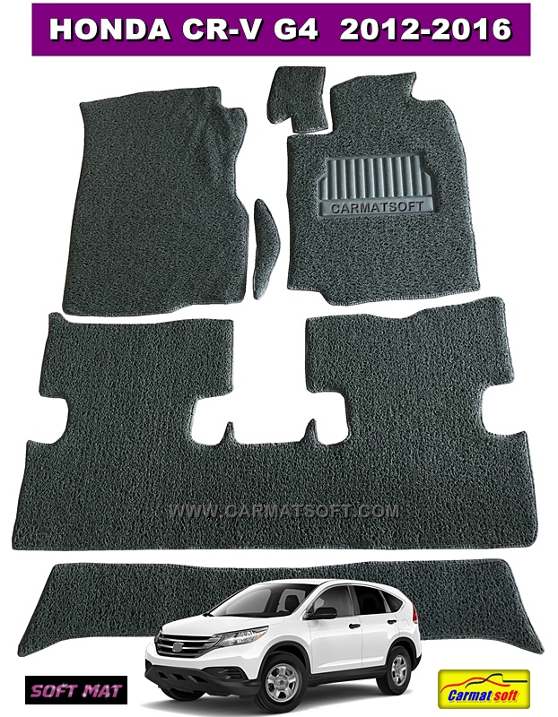 พรมดักฝุ่นไวนิล HONDA CR-V G4 2012-16 สีเทา เต็มคัน