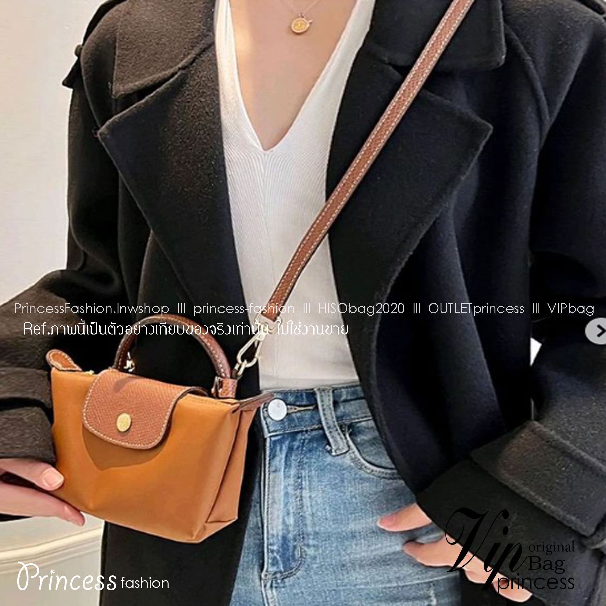 LONGCHAMP LE PLIAGE ORIGINAL Pouch with handle กระเป๋าใบเล็กขนาดกระทัดเหมาะกับใส่ของจำเป็นจุกจิก กันน้ำได้ พร้อมส่ง