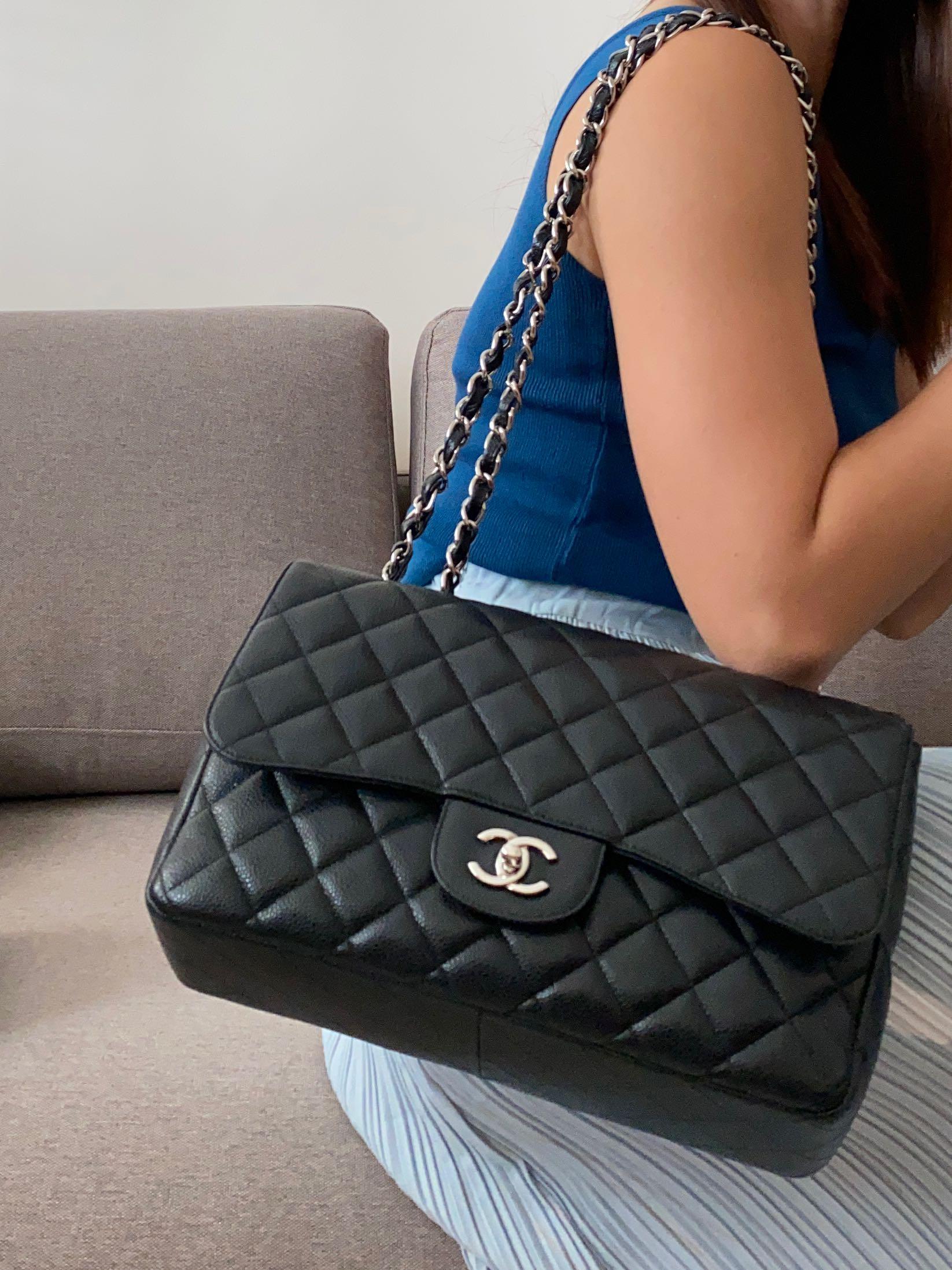 CHANEL LARGE CLASSIC JUMBO HANDBAG 30cm พร้อมส่งที่ไทย Lambskin & Grained Calfskin