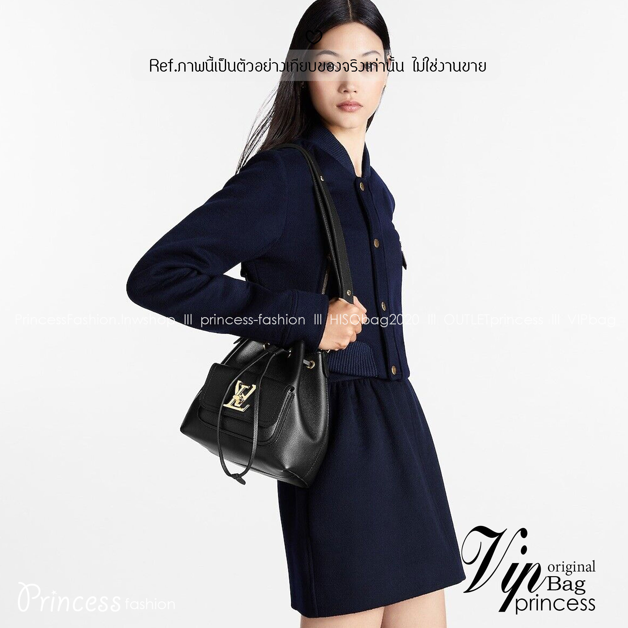 สลับแท้ LV Lockme bucket bag กระเป๋าสะพายทรงบัคเก็ตวินเทจ สวยคลาสสิก งานหนังแท้เต็มใบ โดดเด่นด้วยโลโก้สีทอง ด้วยดีไซส์ที่เรียบหรูเหมาะใช้ได้หลากหลายโอกาส