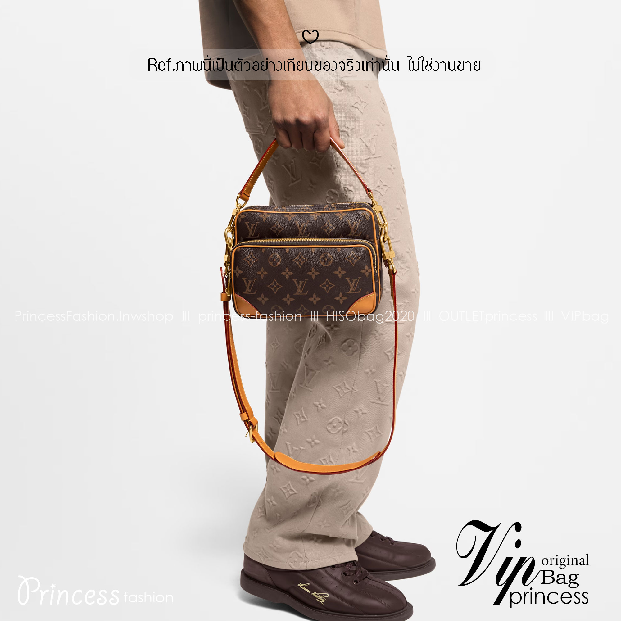LV Nil bag Monogram Canvas กระเป๋าสะพายทรงแมสเซ็นเจอร์สไตล์วินเทจ ครอสบอดี้รุ่น Nil หรูหรา พิมพ์ลาย โมโนแกรมพาตินา VVT ช่วยขับเน้นลุควินเทจให้โดดเด่น