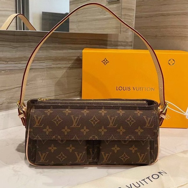 LV VIBA CITE MM Monogram เกรดออริจินอล กระเป๋าสะพายไหล่งานแบรนด์ รุ่นวินเทจ เป๊ะ ปัง ปั้มทุกจุด สวยหรูดูแพง ตามแบบฉบับแบรนด์ ภาพถ่ายจากงานขายจริง ใช้งานต่างประเทศได้