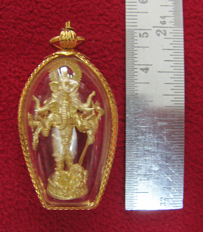 สินค้าหมดค่ะ พระพิฆเนศ5เศียร10กร เนื้อทองเหลือง เลี่ยมทองไมครอน วัดใหญ่ชัยมงคล จ.พระนครศรีอยุธยาค่ะ