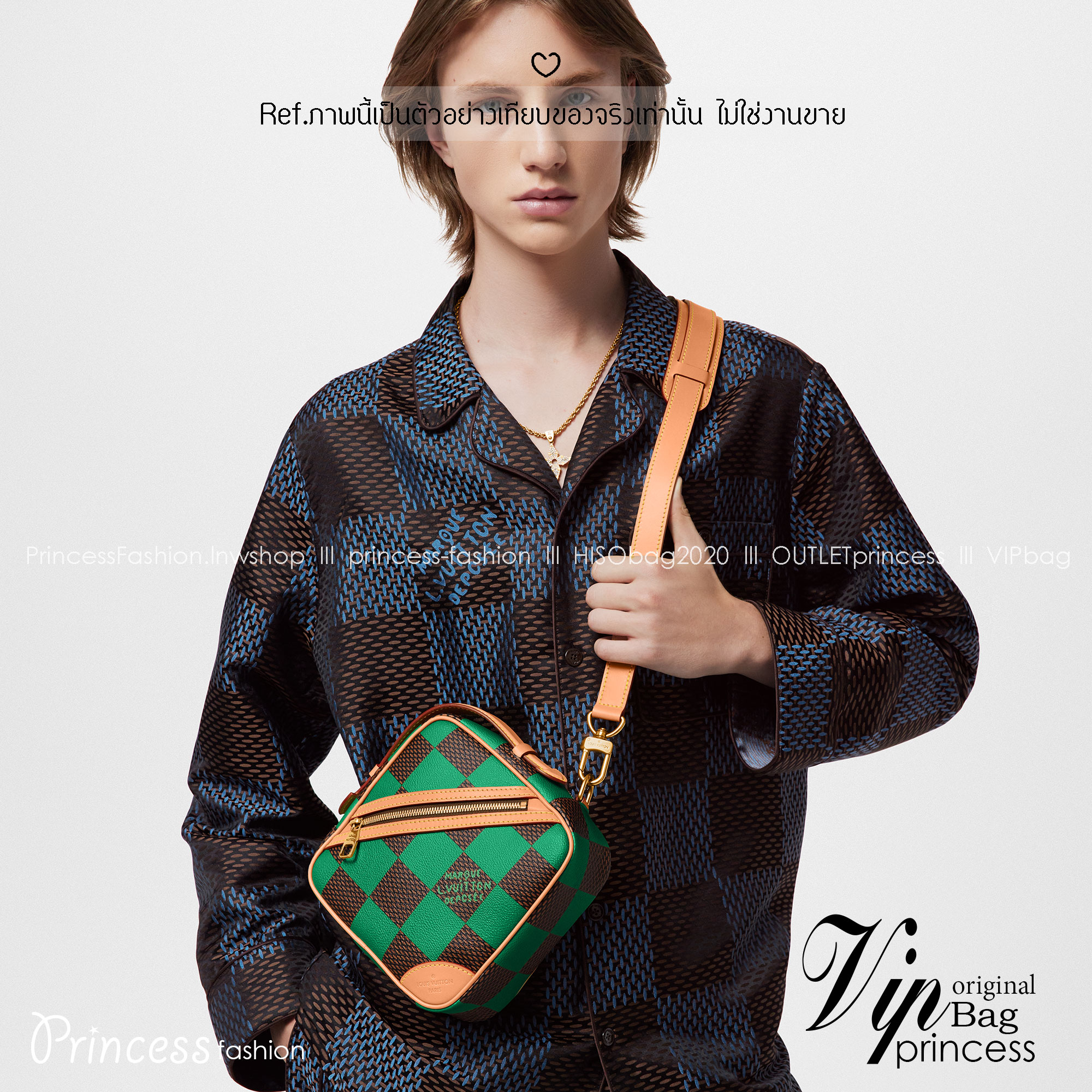 LV Chess Messenger Bag Jaune Mat / Green / Red / Blue กระเป๋าสะพายแมสเซนเจอร์ทรงเหลี่ยมรุ่นใหม่ ลายตารางหมากรุก Damier เอกลักษณ์ของความหรู โทนสีสดใสมีชีวิตชีวา ปรับลุคปัง กับการมาของความไฮคลาสรูปแบบใหม่ สุดไอโคนิค