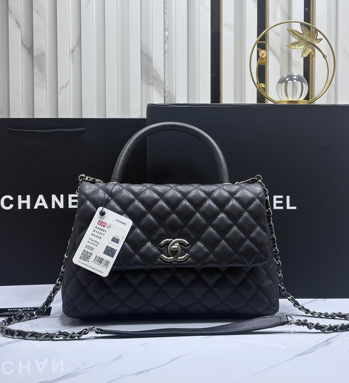 ORI หนังแท้ | Chanel Coco Top Handle Bag Medium 30cm กระเป๋าสะพายสุดคลาสสิค สวยหรูดูแพงเป็นอมตะ
