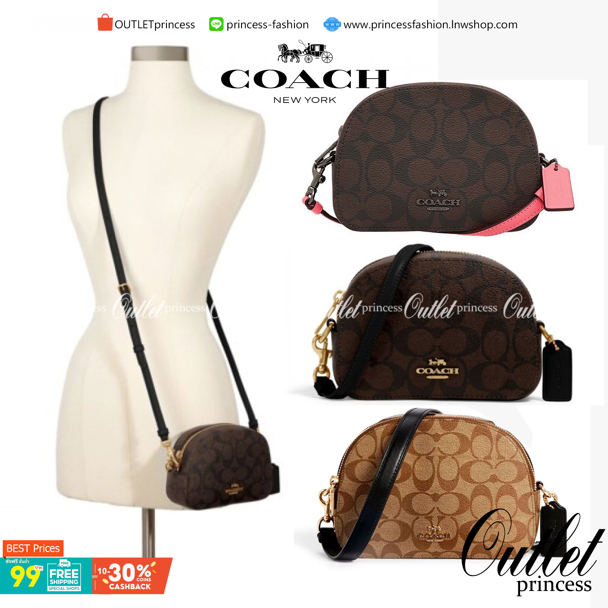 COACH 2628 MINI SERENA CROSSBODY IN SIGNATURE CANVAS ใหม่ที่สุด!! พร้อมส่งทุกสีเด็ด!! ย่อส่วนกระเป๋าสะพายคอลเลคชั่นยอดฮิต มินิเซเรนา ที่รับรองว่าน้องน่ารักม้ากกก!! ขนาดเล็กกุ๊งกิ๊ง แต่ดีเทลยิ่งใหญ่ วัสดุหนังแคนวาสเคลือบลาย เปิด-ปิดด้วยซิป สะดวกใช้ ภายในเป