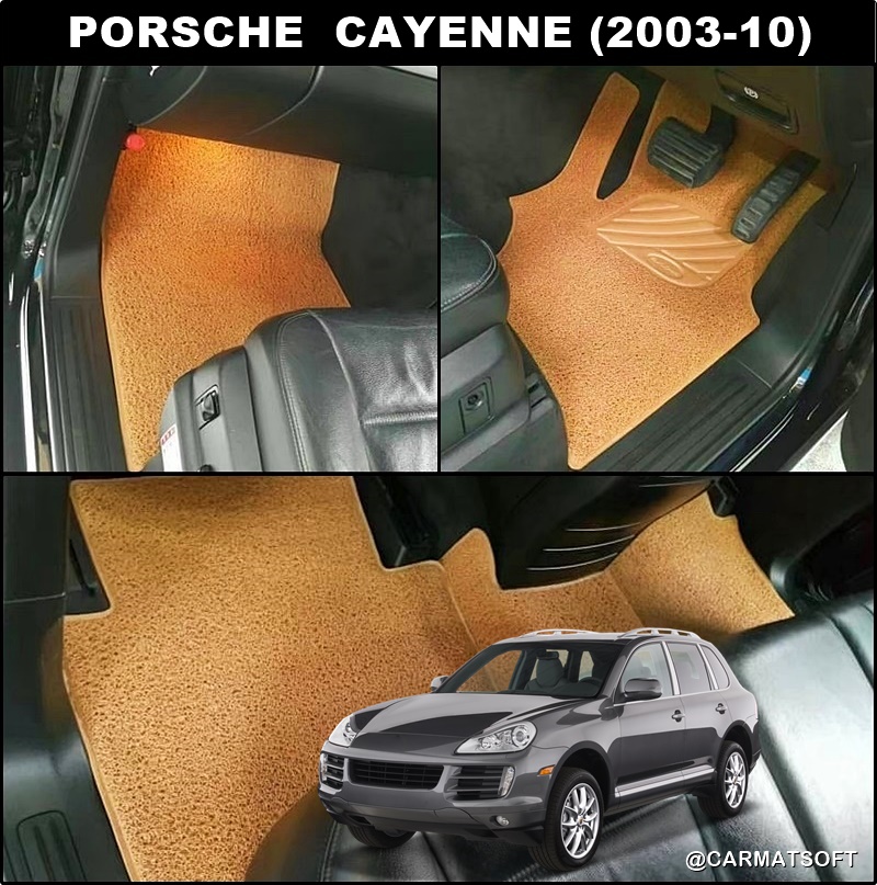 พรมดักฝุ่นไวนิล PORSCHE CAYENNE (2003-10) พรมดักฝุ่นรถยนต์ เกรดA ใยหนานุ่ม เข้ารูป ตรงรุ่นรถ