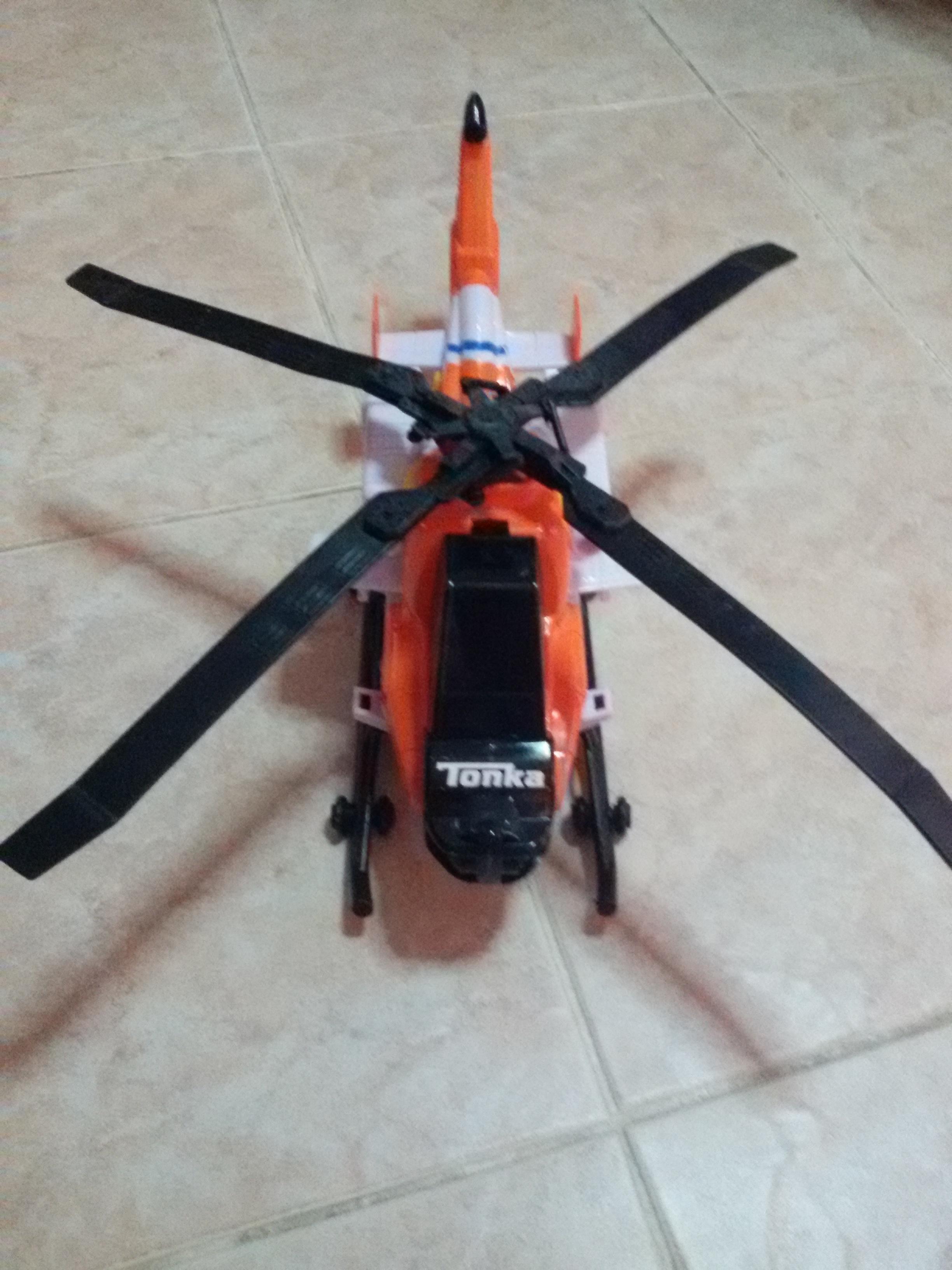 Tonka Rescue Force Orange & White Coast Guard Helicopter with LIGHT & SOUNDS ของเล่นมือสอง