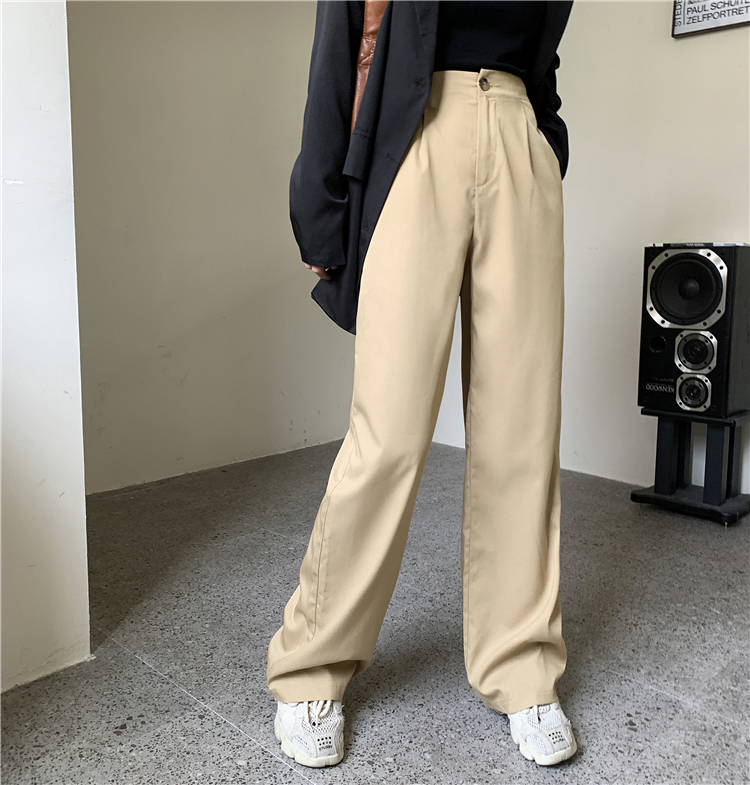 พร้อมส่ง 🍂 Classic pants กางเกงเอวสูงสีเบจ (IN31951)