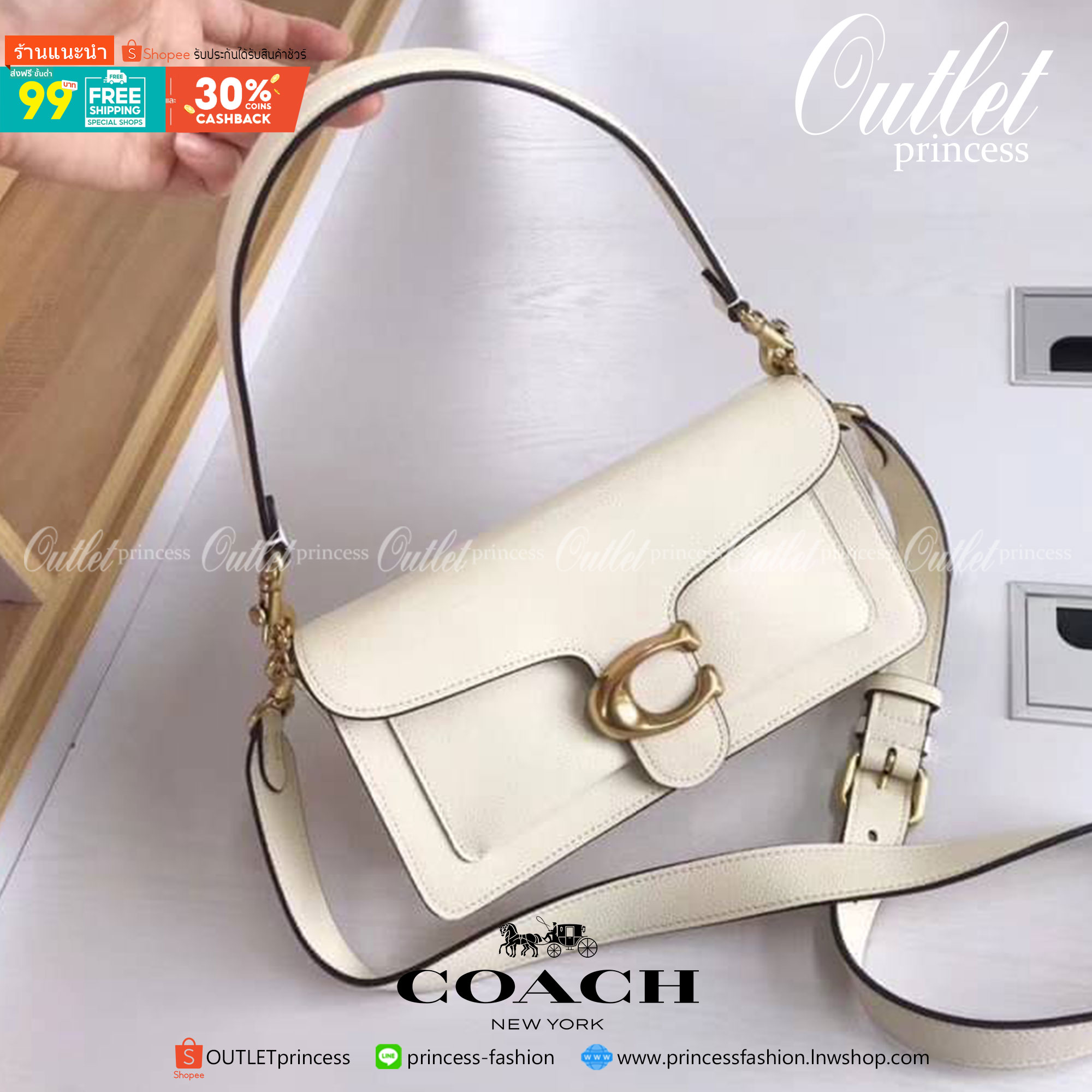 ของแท้ 💯% Coach Tabby Shoulder Bag 26 Polished pebble leather, suede and refined calf leather Inside zip RED1