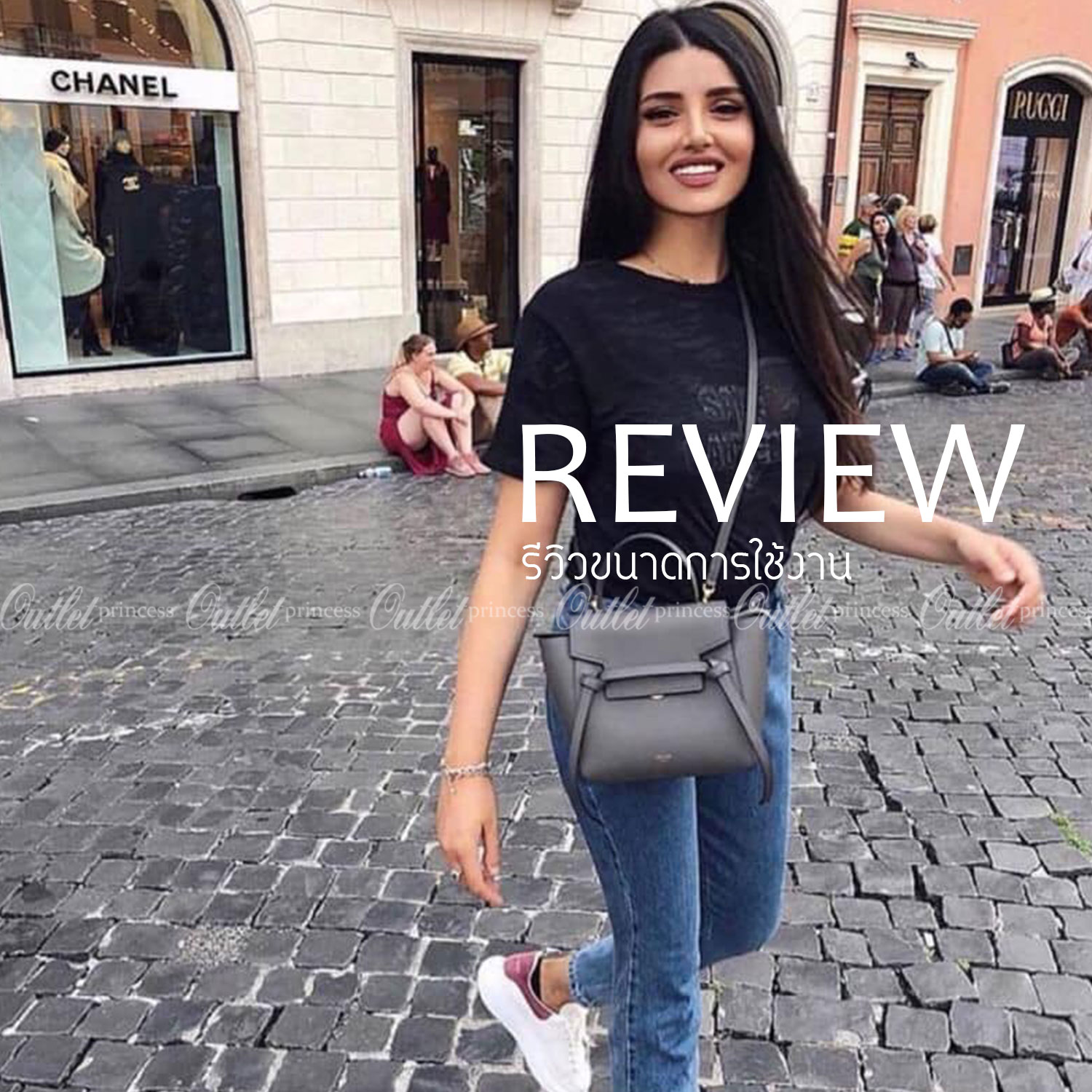 พรีเมี่ยมกิ๊ฟแท้ 100% 】รุ่นหนังแท้ CELINE PICO BELT BAG IN GRAINED CALFSKINAMAZONE ขนาดมินิ น่ารักสุดๆ ใส่ของจุกจิกได้เยอะ พกพาสะดวก