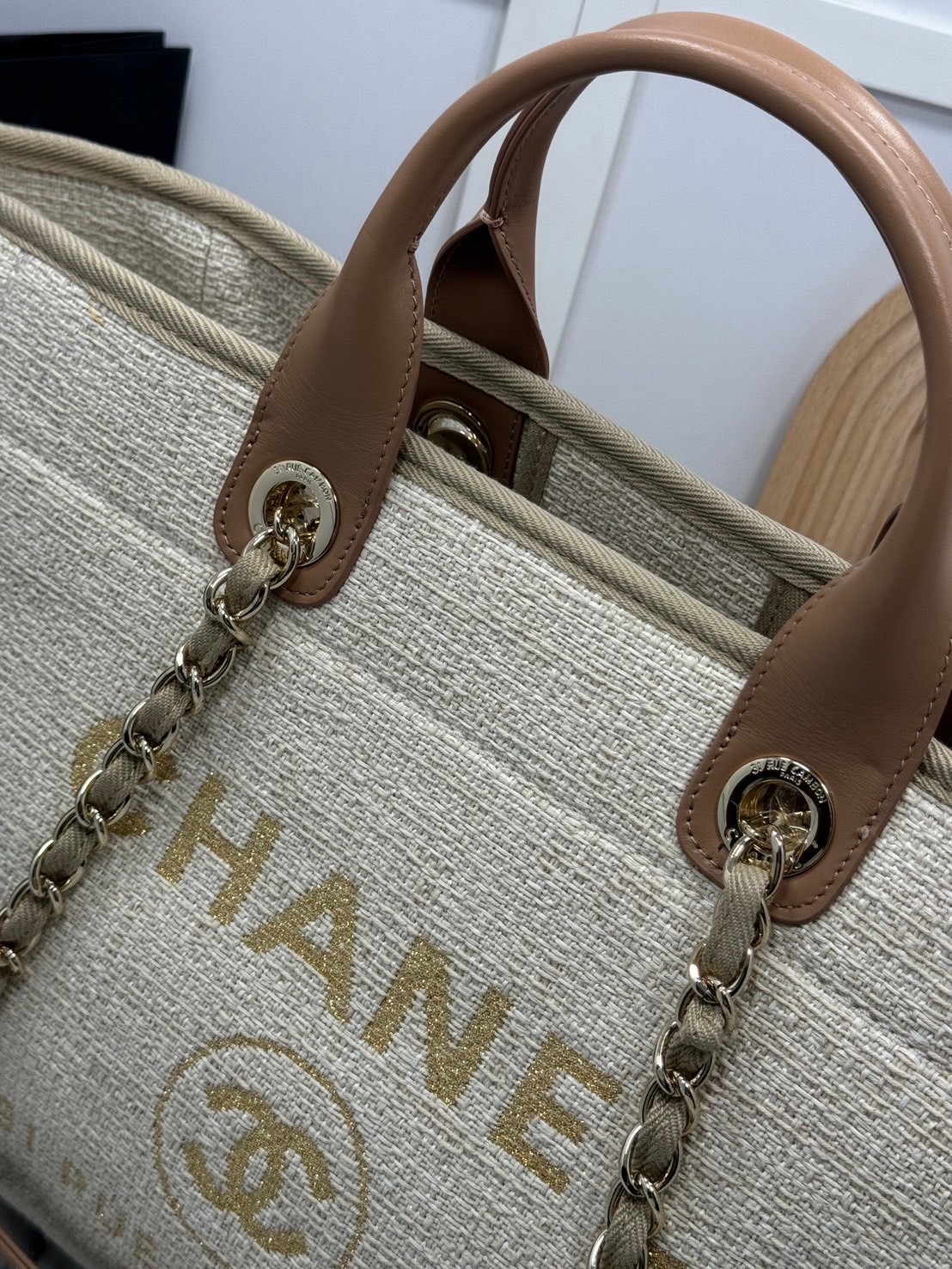 ORI หนังแท้ | Chanel Deauville Tote Bag กระเป๋าสะพายทรงโท้ทช้อปปิ้ง ใบใหญ่ ภายในโล่งกว้าง จุของได้เยอะ