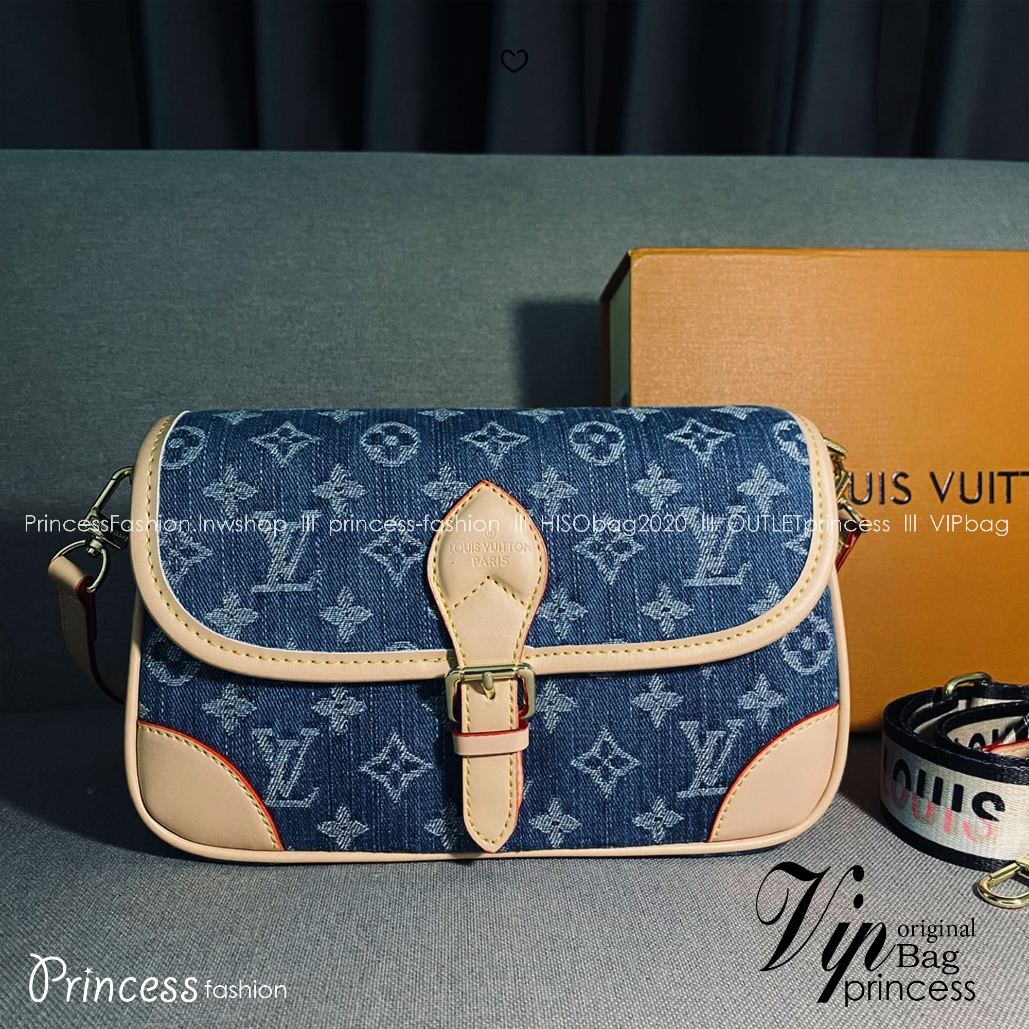 LV diane monogram denim bag กระเป๋ามัลติฟังก์ชั่นเดนิม ดีไซน์ใหม่สียีนส์สวยมีเสน่ห์ มาพร้อมสาย 2 แบบ สายหนังคล้องไหล่ได้ และสายสปอร์ตครอสบอดี้ได้