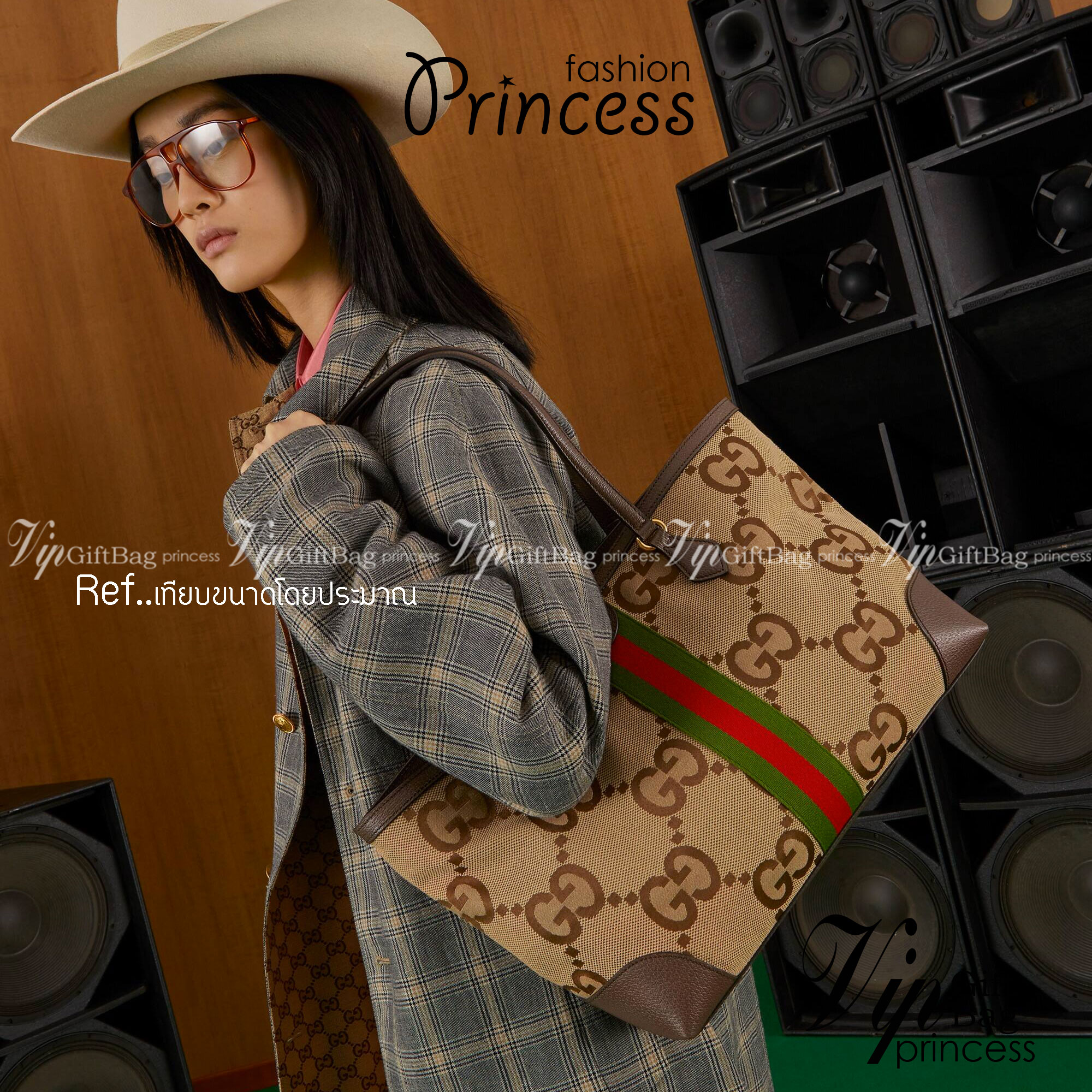 GUCCI jumbo GG medium tote / GUCCI Shopping Bag เกรดออริจินอล กระเป๋าสะพายทางโท้ทใบใหญ่ นำเสนอด้วยผ้าแคนวาส GG ซึ่งเป็นการเลียนแบบชื่อย่อของ Guccio Gucci ในขนาด Maxi ดีไซส์ร่วมสมัยลวดลาย GG โมโนแกรม ภาพถ่ายจากงานขายจริง ใช้งานต่างประเทศได้