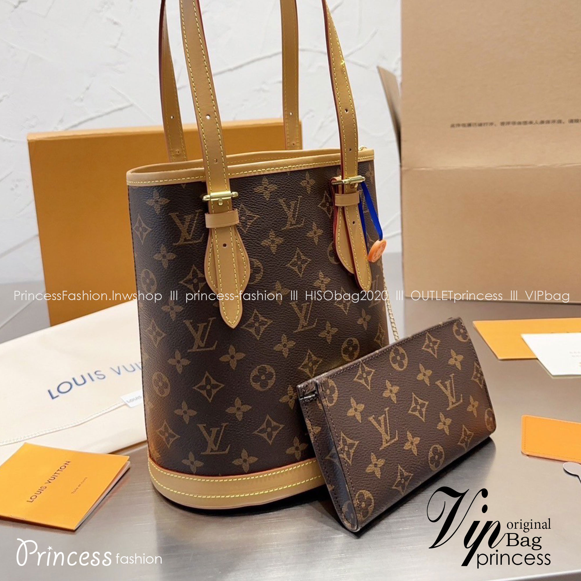 LV Bucket Vintage Bag / LV monogram canvas bucket bag พร้อมส่ง กระเป๋าสะพายทรงบัคเก็ตวินเทจพร้อมใบเล็ก สวยหรู ดูผู้ดี รูปทรงคลาสสิคทรงถัง ใช้งานง่าย