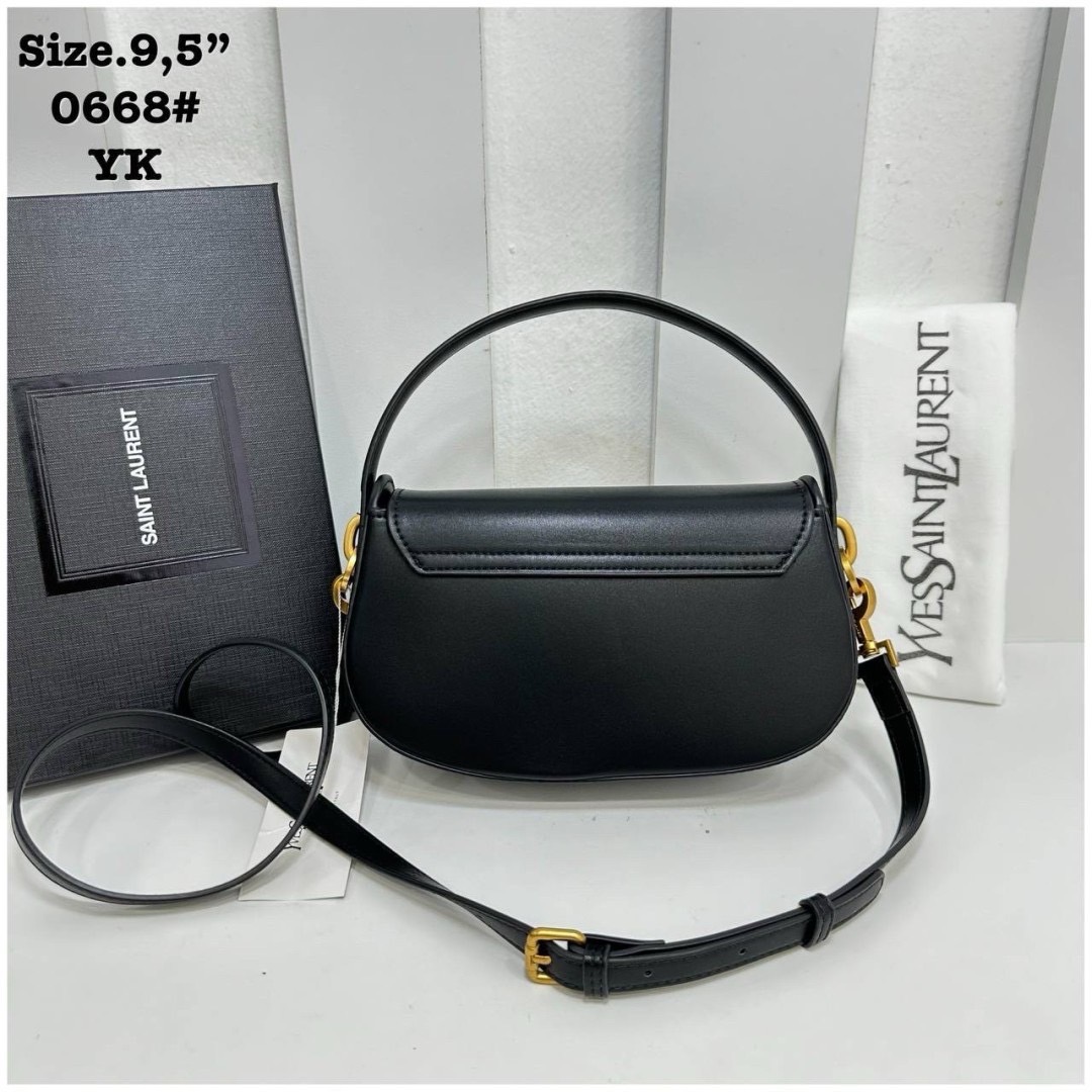 YSL VOLTAIRE in BOX กระเป๋าสะพายทรง Half-moon shoulder bag ดีไซส์หรูหราทันสมัย เรียบหรูดูแพง งานหนังสวยเต็มใบ สีดำอะไหล่ทองสวยคลาสสิก ราคาแสนดีที่สุด 🧡เกรดวีไอพี ไฮเอน ใช้งานต่างประเทศได้