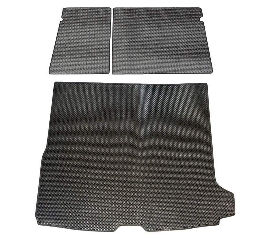 แผ่นปูท้ายรถ + ปิดเบาะหลัง VOLVO V60 (2020–2028) ลายกระดุมเม็ดเล็ก PVC เข้ารูป ตรงรุ่นรถ