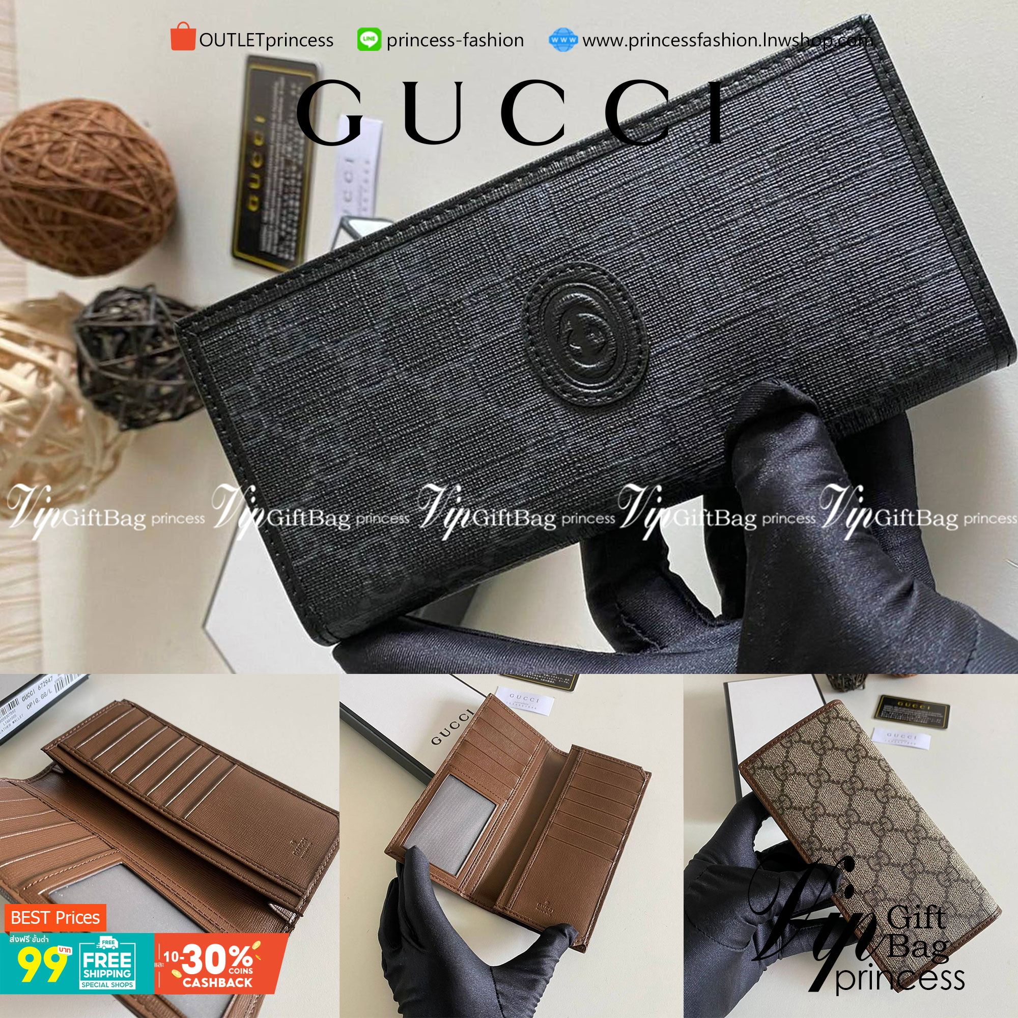 VIP 】Gucci Wallet long กระเป๋าสตางค์ใบยาวสำหรับผู้ชาย งานหนังแท้ รุ่นพิเศษครบเซ็ท ราคาคุ้มที่สุด ต้อนรับปีแห่งความปัง!! เอ็กซ์คลูซีฟมาก!!