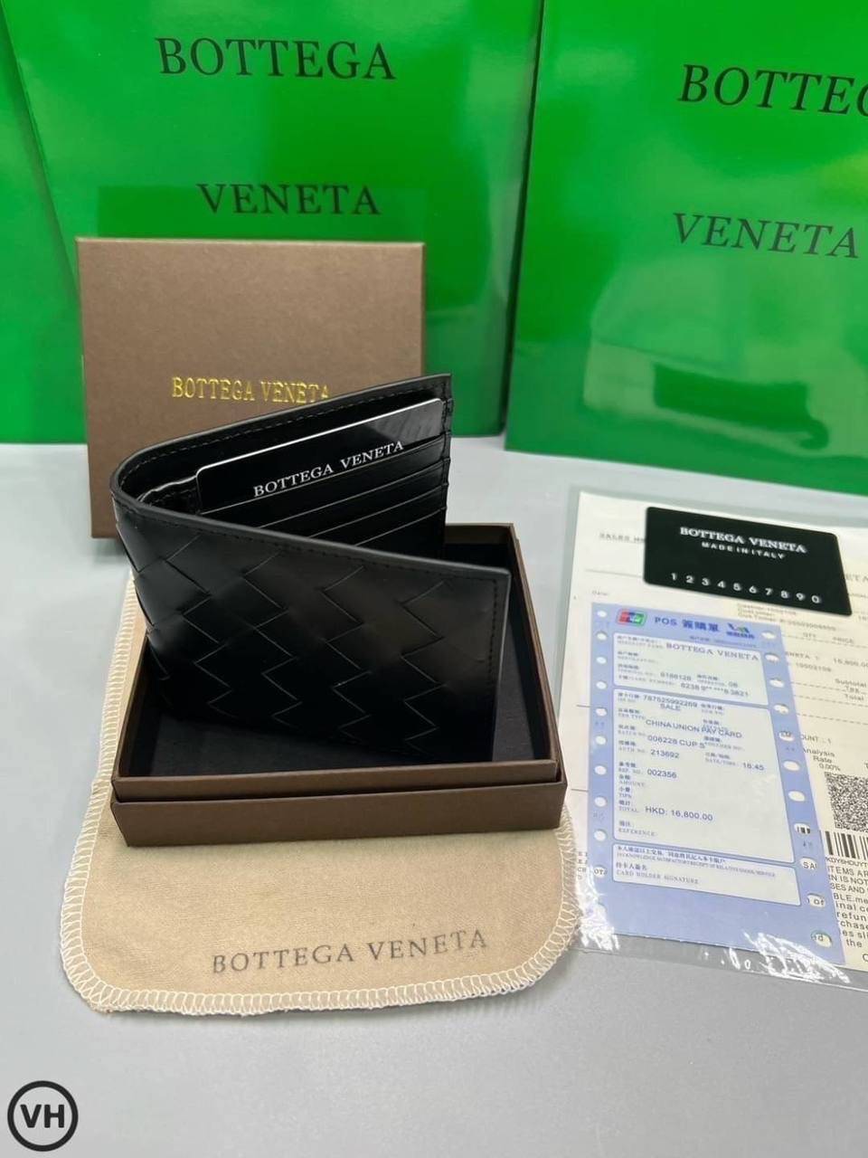 ORI หนังแท้ | Bottega Veneta® Men's Intrecciato Piccolo Bi-Fold Wallet / Bottega Wallet กระเป๋าสตางค์ใบสั้น กระเป๋าสตางค์สานผู้ชาย