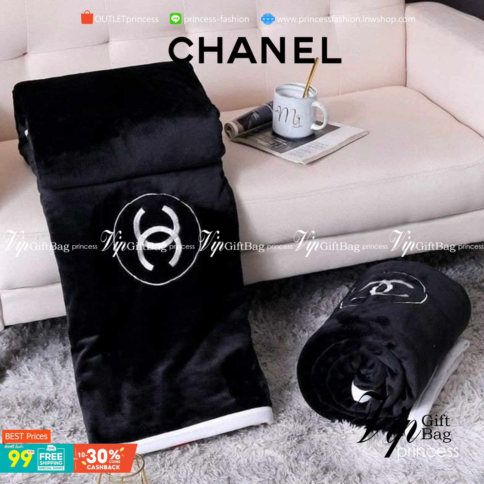 VIP GIFT 】Best Gift! Chanel Blanket พร้อมส่งไอเท็มแนะนำ ผ้าห่มนุ่มนิ่ม ขนปุยๆๆ สบายผิวมาก เนื้อผ้านิ่มฟูนุ่มใช้ได้ทุกโอกาส ขนาดกำลังดี พกพาสะดวก สามารถพกไว้ใช้ในรถ ใช้ในออฟฟิศได้ จะซื้อใช้เองหรือมอบเป็นของขวัญก็ดูดีพร้อมส่งที่ไทย ราคาสุดคุ้มไม่ต้องรอพรีฯ