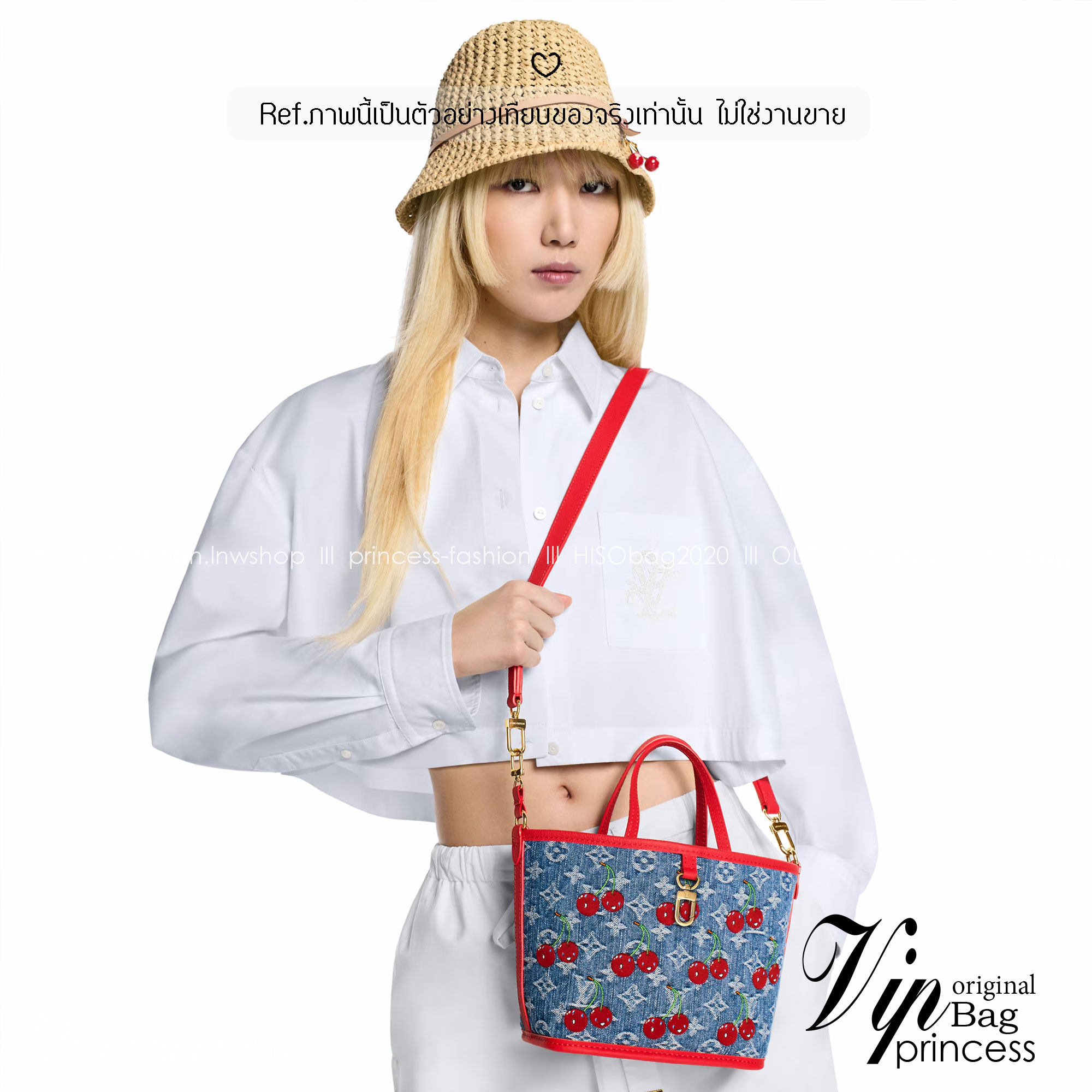 LV x TM - Neverfull Inside Out BB Bag Monogram cherry กระเป๋าสะพายทรงโท้ทใบเล็กน่ารัก กลับใช้งานได้ 2 ด้าน ดีไซน์ใหม่ล่าสุดก่อนใคร