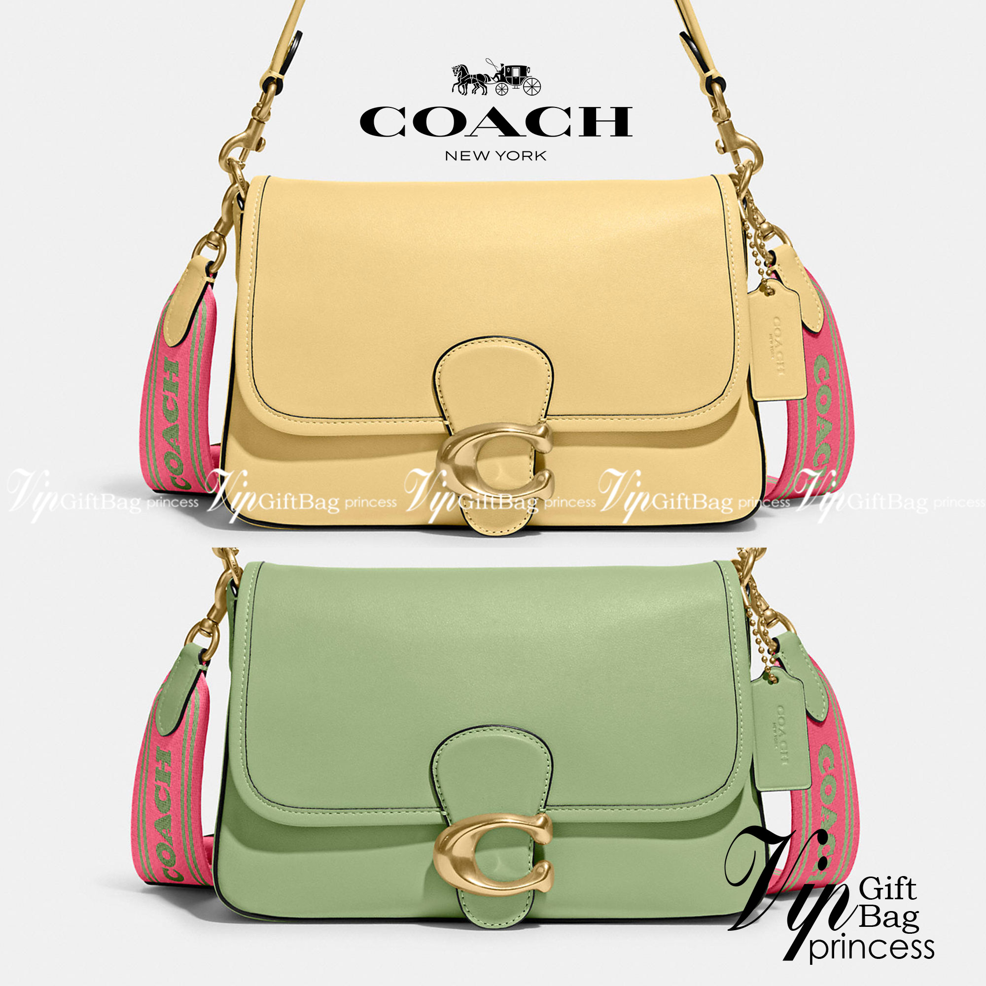 COACH SOFT TABBY SHOULDER BAG IN COLORBLOCK พร้อมส่งที่ไทย มาพร้อมสายสะพายยาว 2 เส้น เปลี่ยนใช้งานได้หลากหลายสไตล์ แค่สายก็คุ้มมากแล้วค่าาา