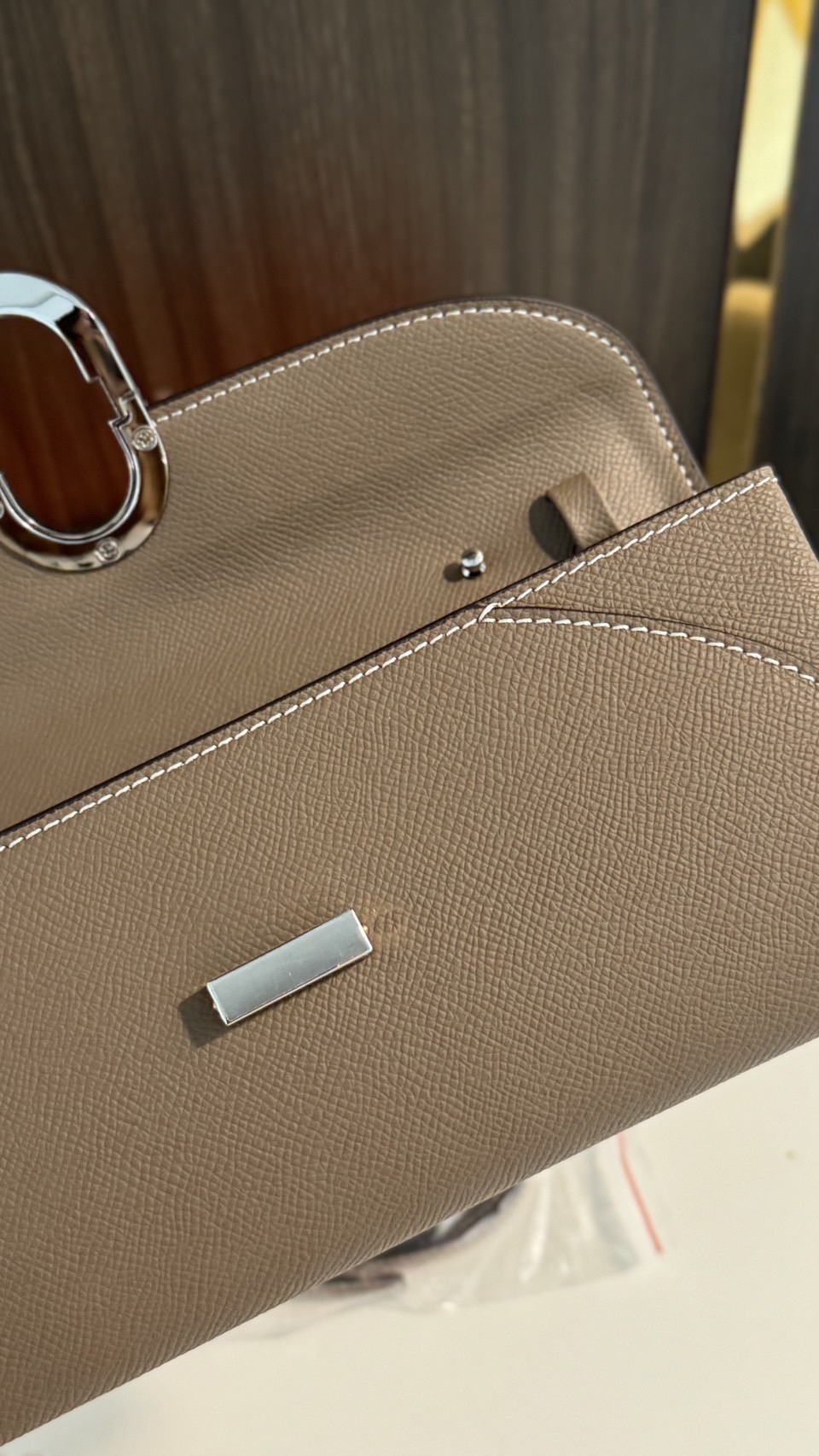 HERMES Chaine d'Ancre To Go wallet กระเป๋าถือสะพายแบรนด์หรู ดีไซส์กระเป๋าสตางค์ใบยาว Long wallet in Epsom Saddle-stitch เกรดออริ สลับแท้ 1:1 ใช้งานต่างประเทศได้