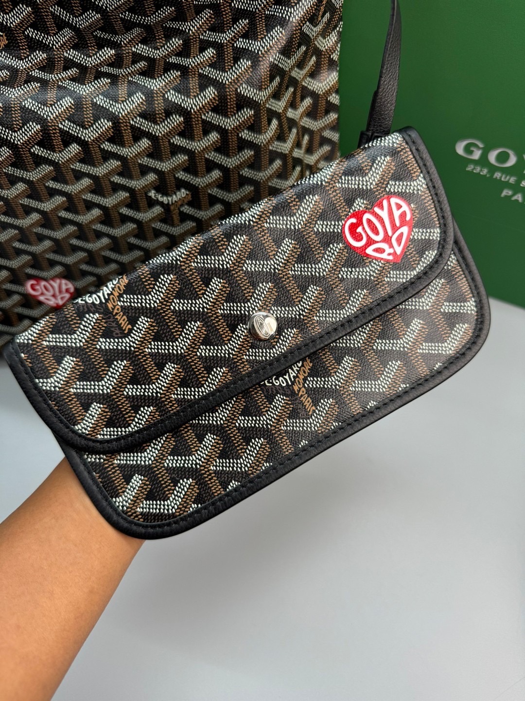 GOYARD Boheme Hobo Heart Shape Bag / GOYARD Tote Bag กระเป๋าทรงโท้ทใบใหญ่ หนังแท้สวยเป๊ะ เกรดท็อปออริ สลับแท้ 1:1 เกรดดีสุด ใช้ต่างประเทศได้ ผ่านทุก ตม.
