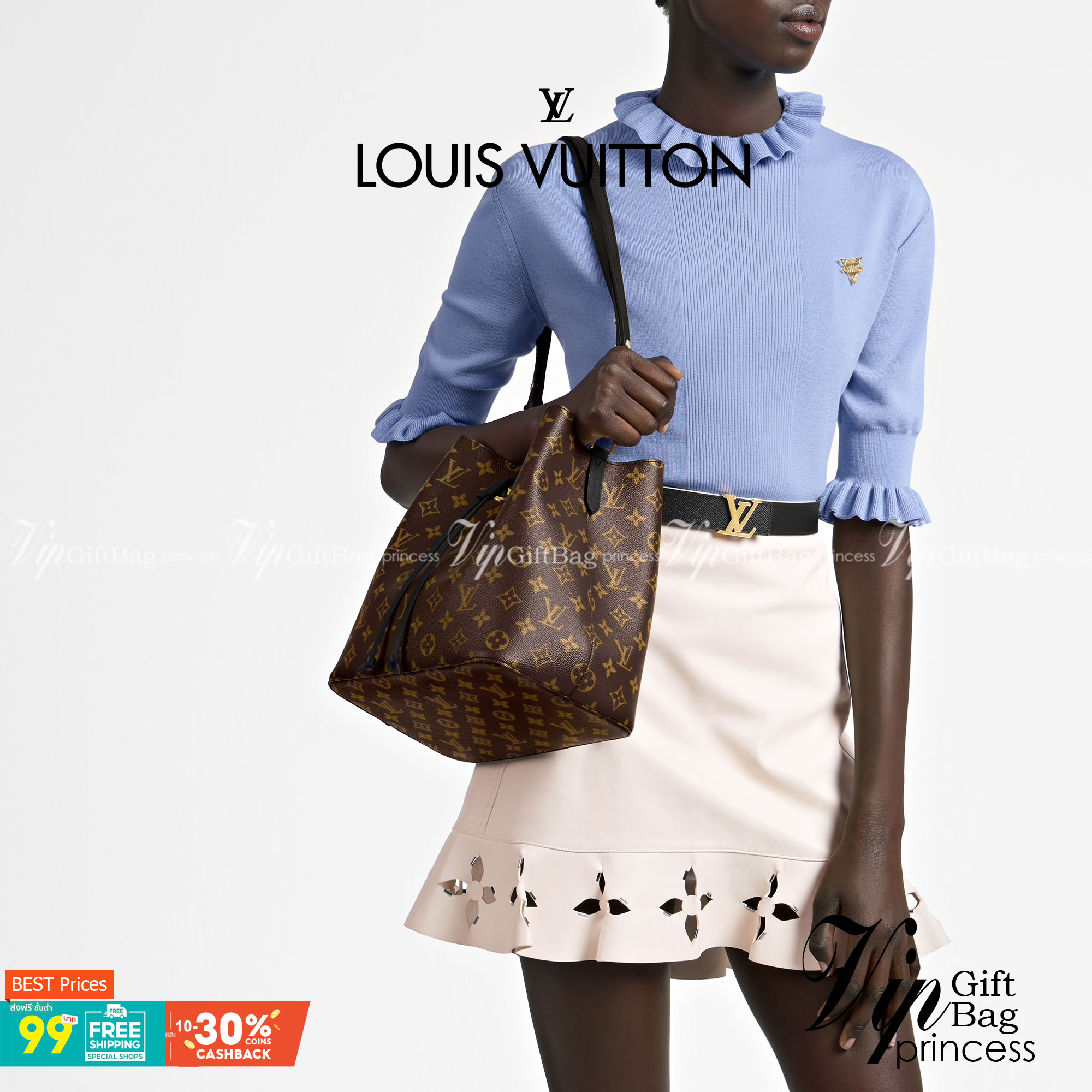 LOUIS VUITTON NEONOE MM งานหนังแท้ สวยคมทุกมุมมอง ภาพสินค้าถ่ายจากงานจริง ORIGINAL GRADE เกรดสลับใบจริง