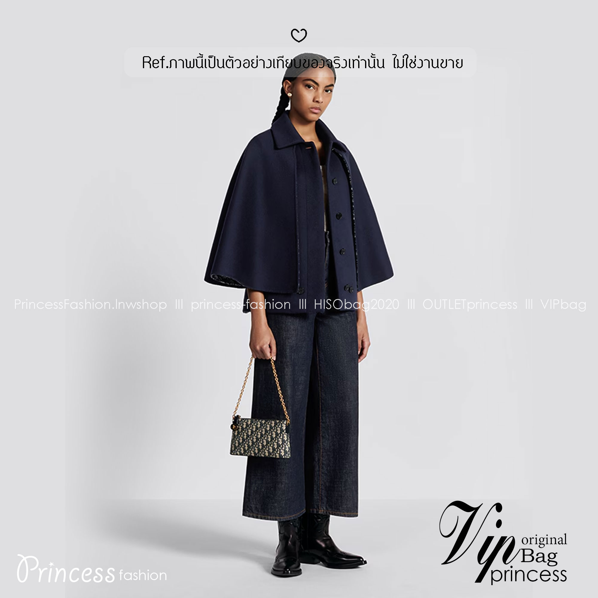 DIOR 30 Montaigne Dior Midi Mini Bag Blue Dior Oblique Jacquard กระเป๋าถือ/สะพายคอลใหม่ล่าสุด ดีไซน์หรูหรา รูปทรงใช้งานง่าย ได้ทั้งงานกลางวันและกลางคืน สวยหรู ดูดี มีระดับ