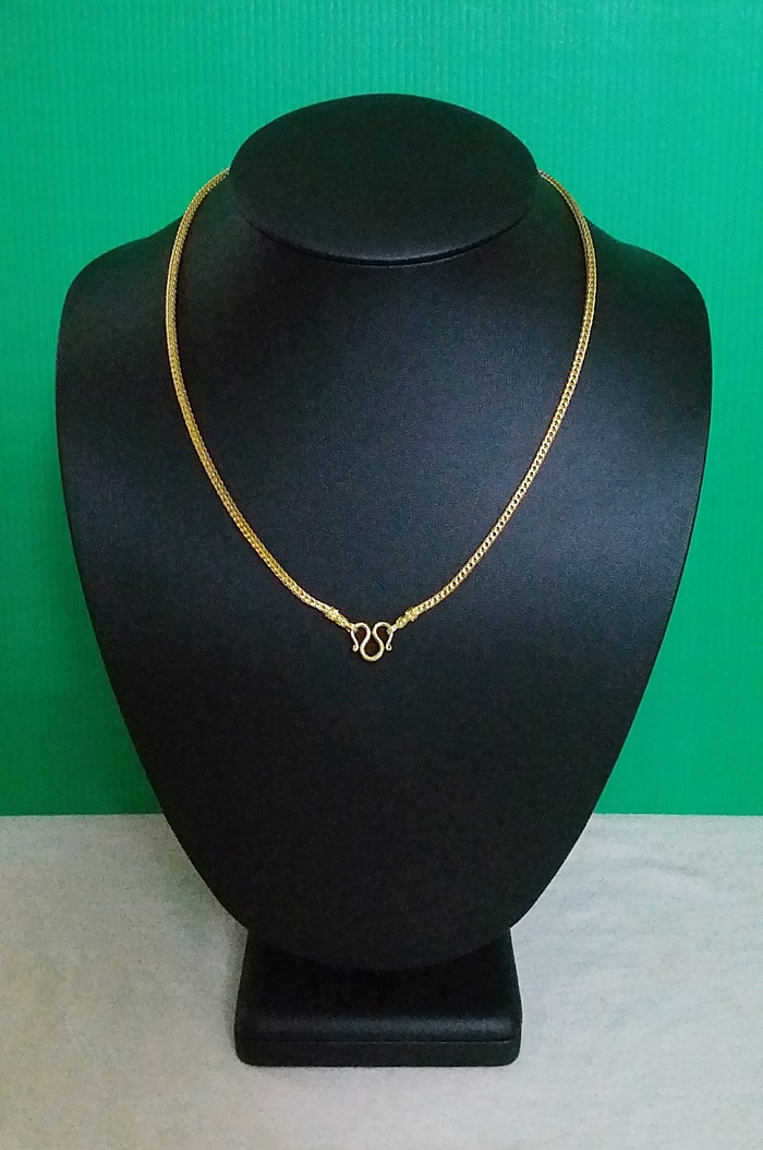 สินค้าหมดค่ะ สร้อยคอทองเหลืองลายกระดูกงูสี่เสา(ใส่คู่กับพระได้)แบบสั้นค่ะ