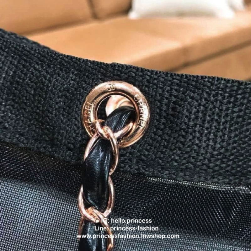 Vip Gift Premium Gift พรีเมี่ยมกิ๊ฟ แท้💯 ::: กระเป๋า Chanel Rose Gold Chain Shopping Bag + Ribbon