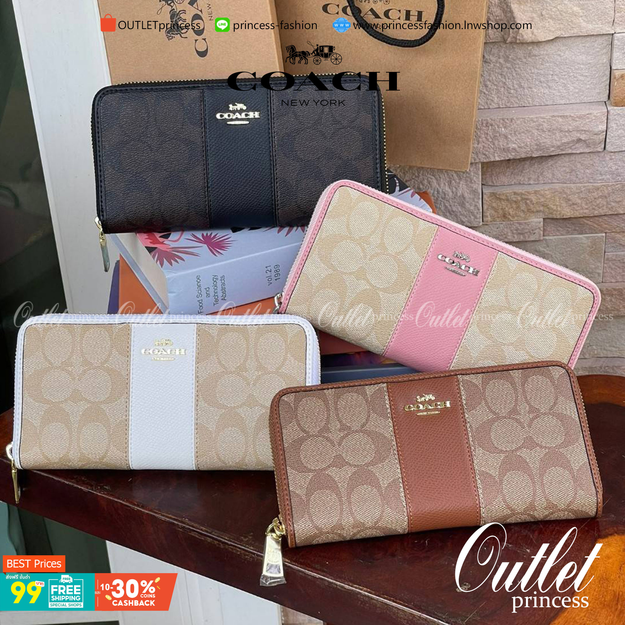 COACH F54630 ACCORDION ZIP WALLET IN SIGNATURE เป็นกระเป๋าสตางค์ที่เหมาะกับการใช้งาน นอกจากเพิ่มความมั่นใจแล้ว ยังทำให้ชีวิตของเราง่ายขึ้นอีกด้วย โดยการเปิดปิดแบบซิปรอบ สามารถใส่ธนบัตร เหรียญ บัตรต่างๆได้หลายใบเลยทีเดียว ขนาดของกระเป๋าสามารถถือแทนกระเป๋าค