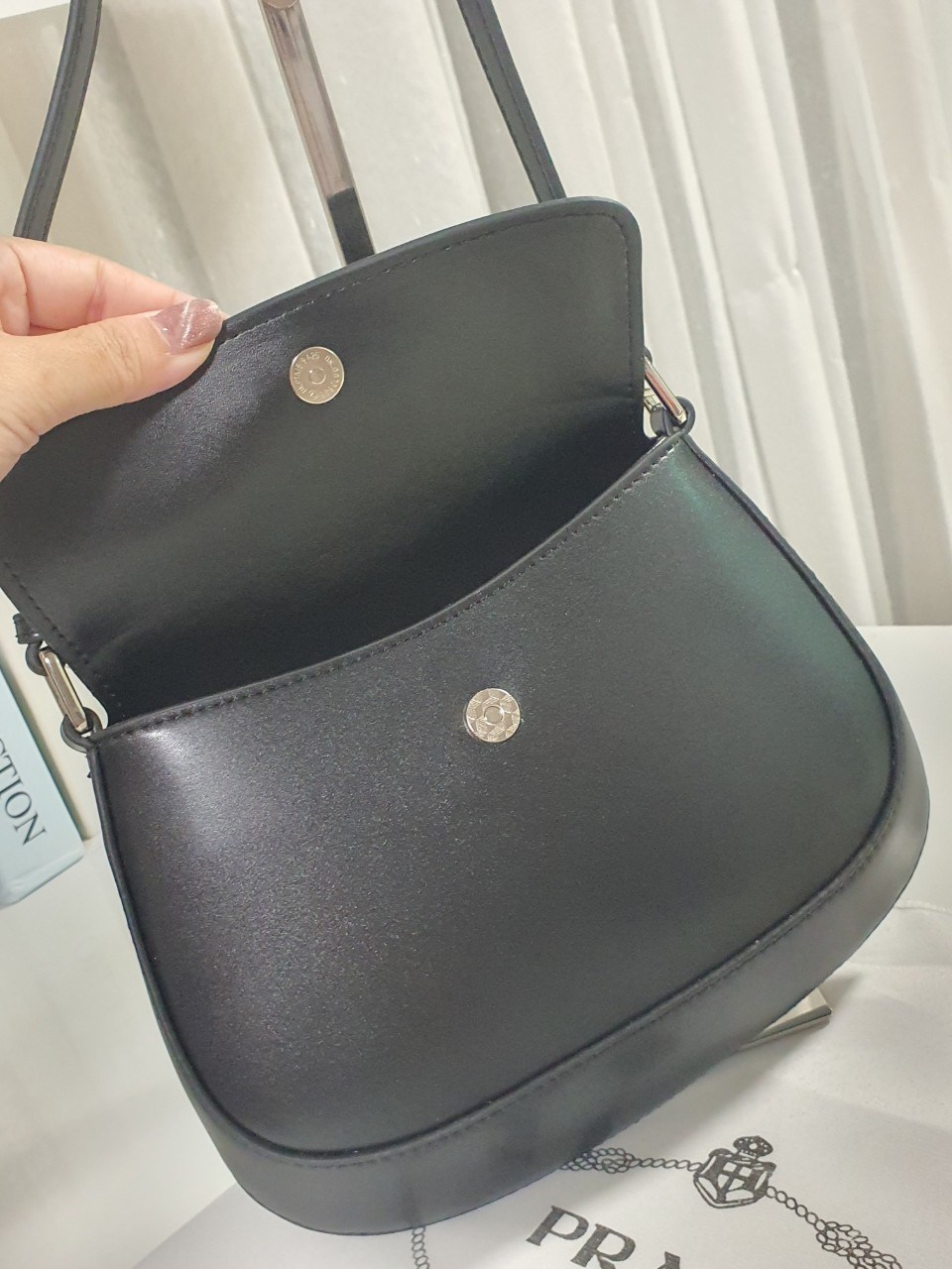 Prada งานพรีเมี่ยมกิ้ฟท์จากเคาเตอร์ต่างประเทศ PRADA CLEO BRUSHED LEATHER SHOULDER BAG WITH FLAP