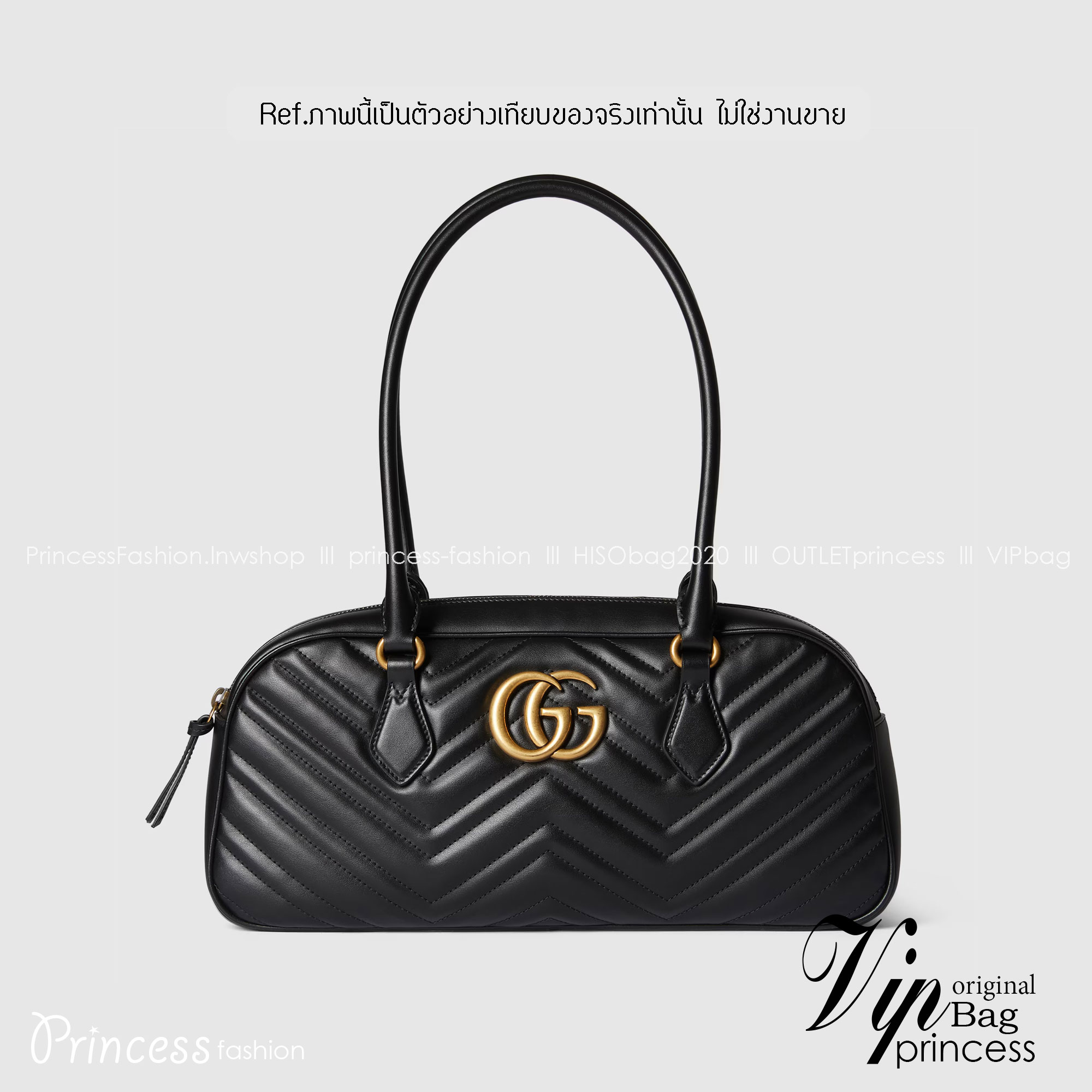 14" GUCCI GG MARMONT MEDIUM TOP HANDLE BAG กระเป๋าสะพายไหล่ใบใหญ่ หนังลายเชฟร่อนรุ่นใหม่ต้อนรับซัมเมอร์ สวยหรูตามตามแบบฉบับแบรนด์