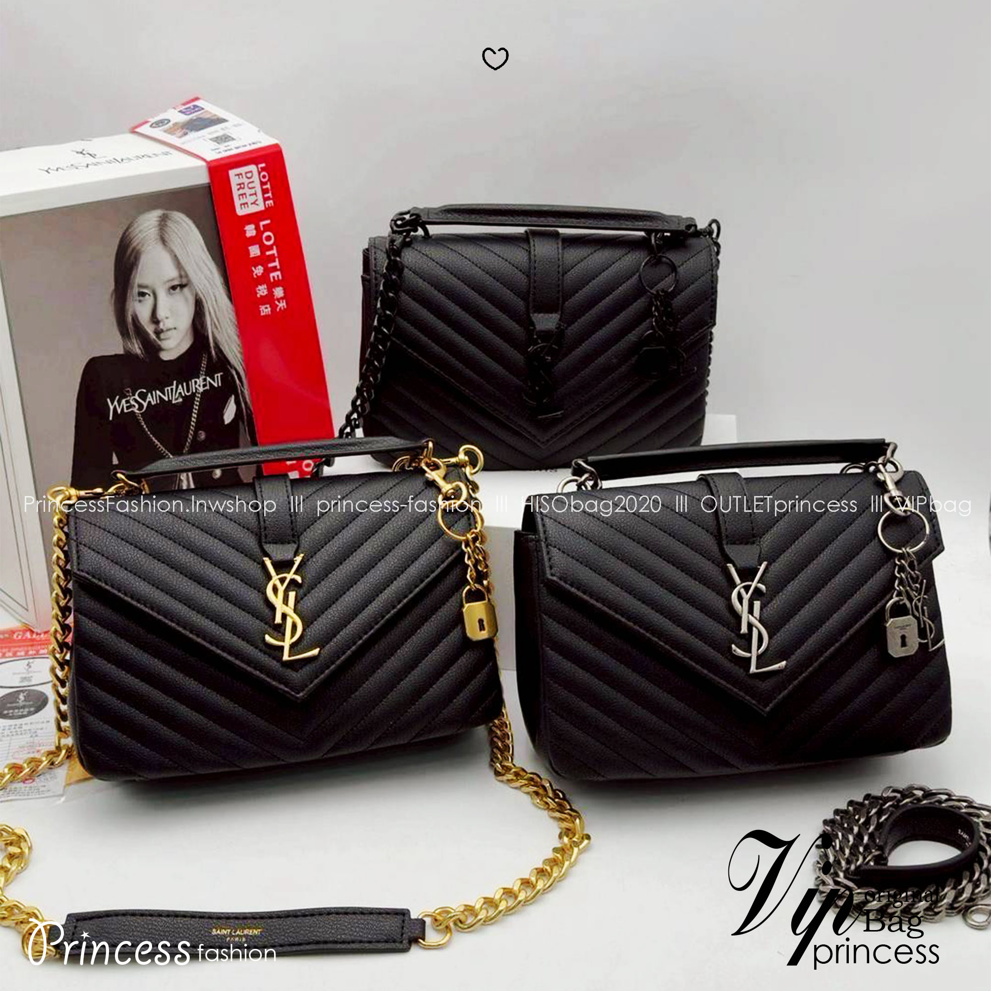 YSL College Medium in quilted leather Bag กระเป๋าสะพายไหล่ ดีไซน์ทรงสวยหรู ดูแพง วัสดุหนังลายคาร์เวีย เปิด-ปิดด้วยกระดุมแม่เหล็ก ภายในโล่งกว้าง แบ่งสัดส่วนไว้อย่างดี มาพร้อมหูจับในตัว