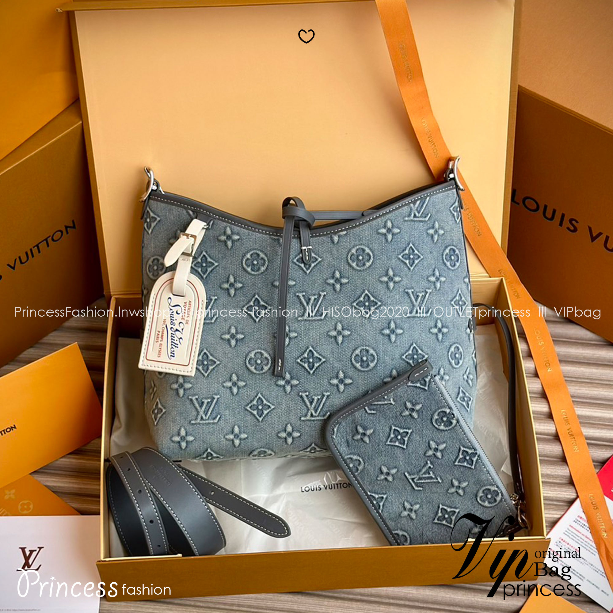 LV Carryall Denim Vintage Tote Bag กระเป๋าทรงโท้ทเดนิมสไตล์วินเทจ รุ่นใหม่ปั้มลายโมโนแกรมบนเดนิมสุดไอคอนิก ที่ใครเห็นต้องเป็นคลั่งรัก ผู้ดี หรูหราได้ทุกลุค ทุกสไตล์