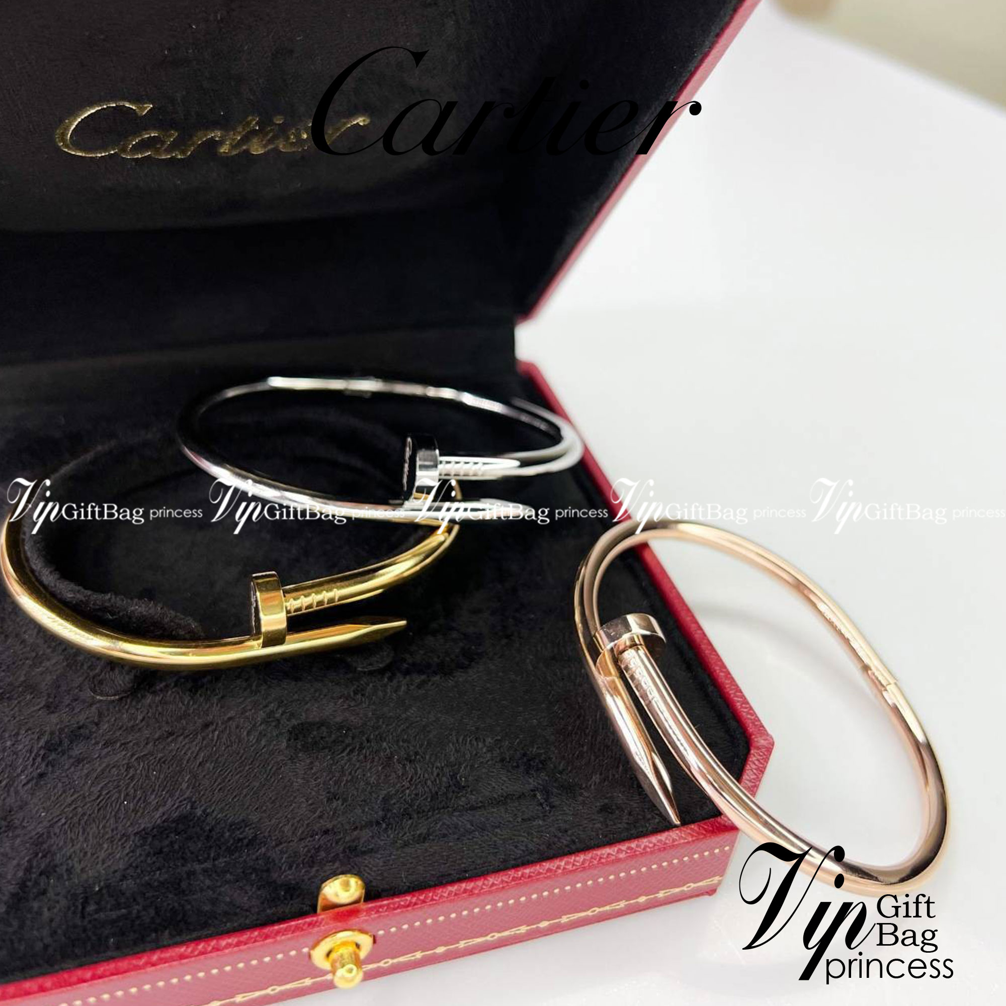 Cartier JUSTE UN CLOU BRACELET กำไลข้อมือตะปู (ไม่มีเพชร) งานดีสุดเกรดออริจินิล วัสดุคุณภาพดี ไม่ลอกไม่ดำ พร้อมกล่องหนาตามแบบปั้มลายแบรนด์ ภาพสินค้าถ่ายจากงานขายจริง ใช้งานต่างประเทศได้