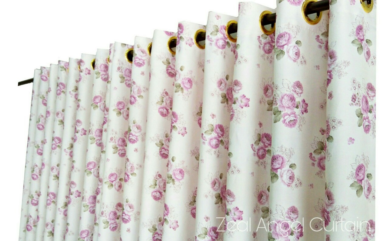 ผ้าม่านประตูใหญ่ รุ่นวินเทจ(Vintage) สีม่วง no.04 ก.270*ส.230ซม./ผืน
