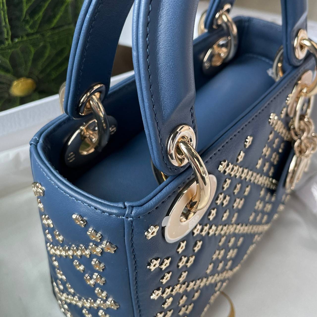 Mini Lady Dior Bag Denim Blue Lucky Star Cannage Lambskin เกรดใช้งานสลับใบจริงได้ เทพออริจินอล เป็นรุ่นสั่งทำพิเศษ ภาพสินค้าถ่ายจากงานขายจริงใช้งานต่างประเทศได้